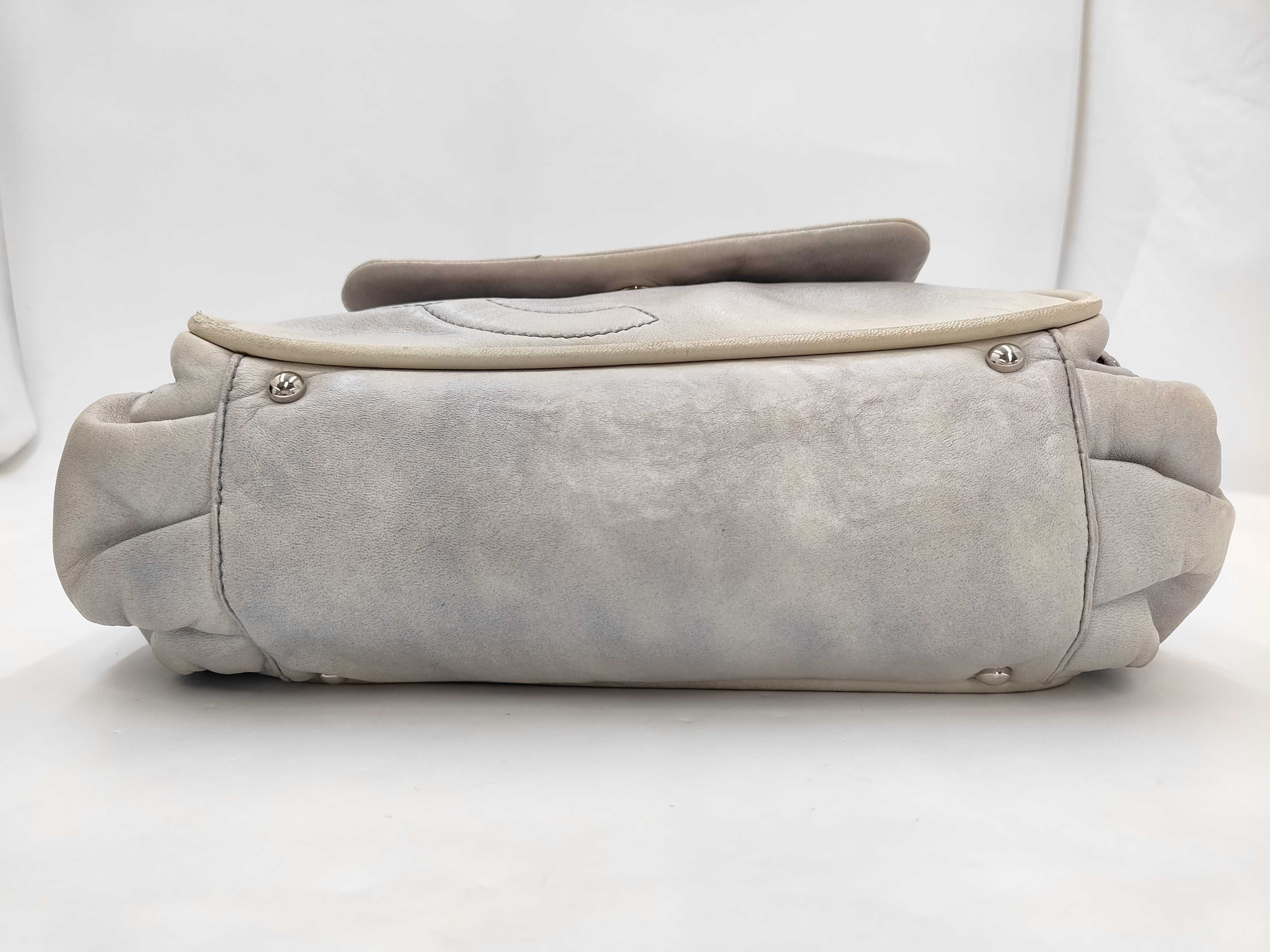 Chain Shoulder Bag, Coco Mark, Leather, Gray Bag — view 3