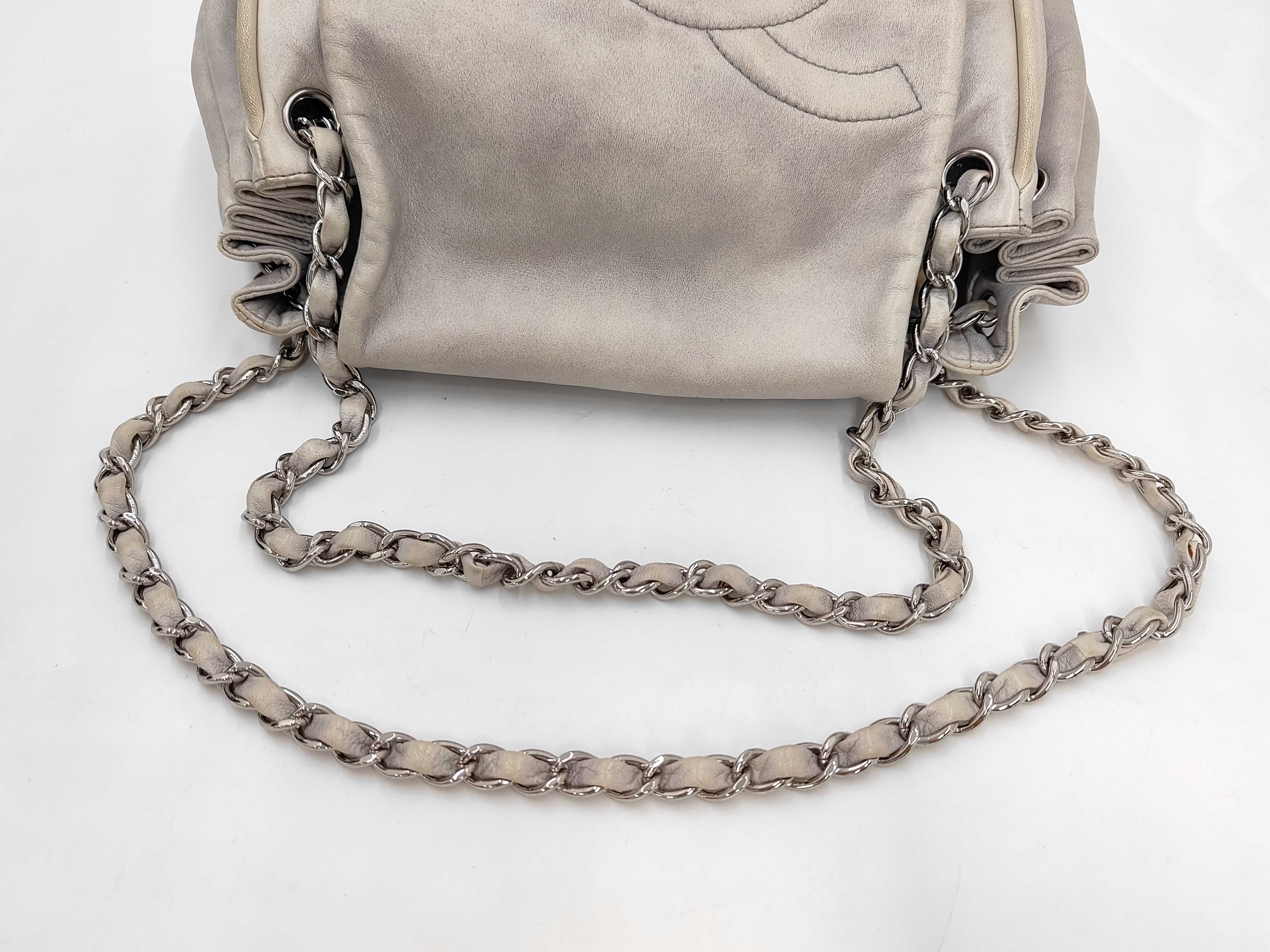 Chain Shoulder Bag, Coco Mark, Leather, Gray Bag — view 5