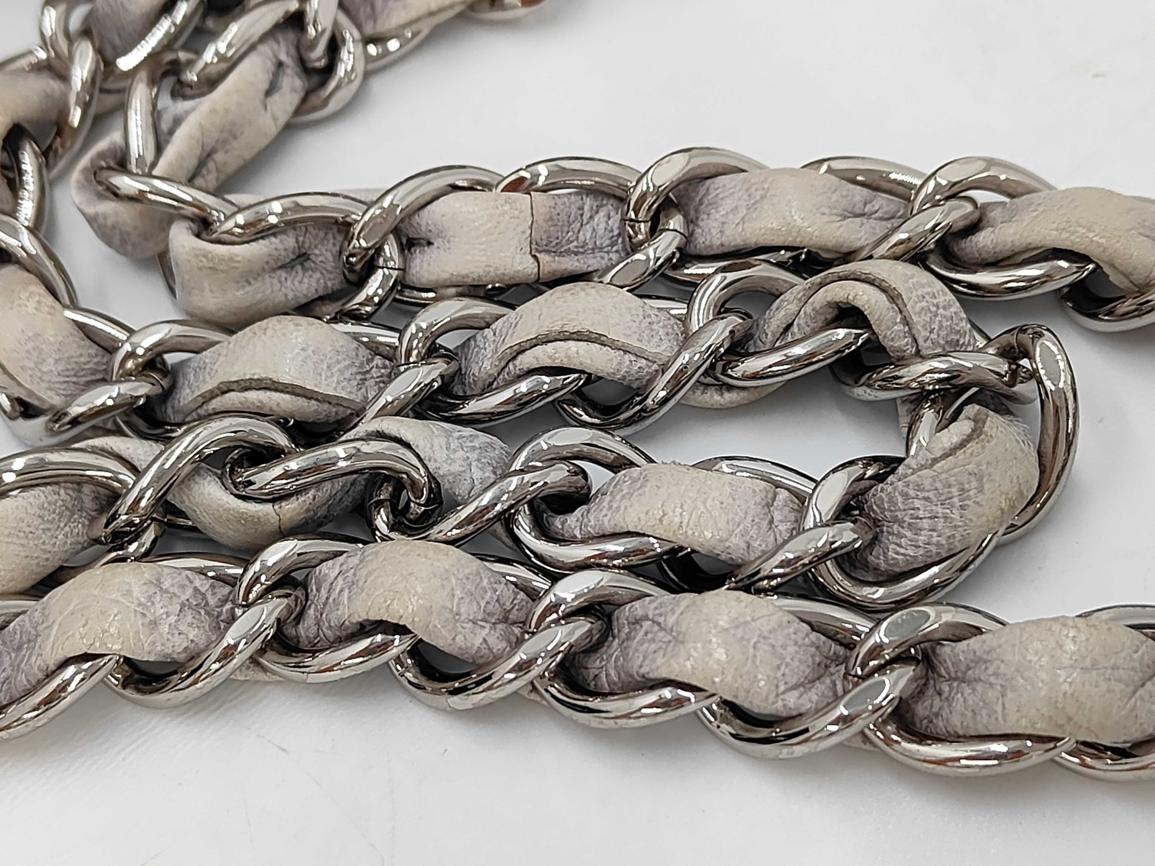 Chain Shoulder Bag, Coco Mark, Leather, Gray Bag — view 6
