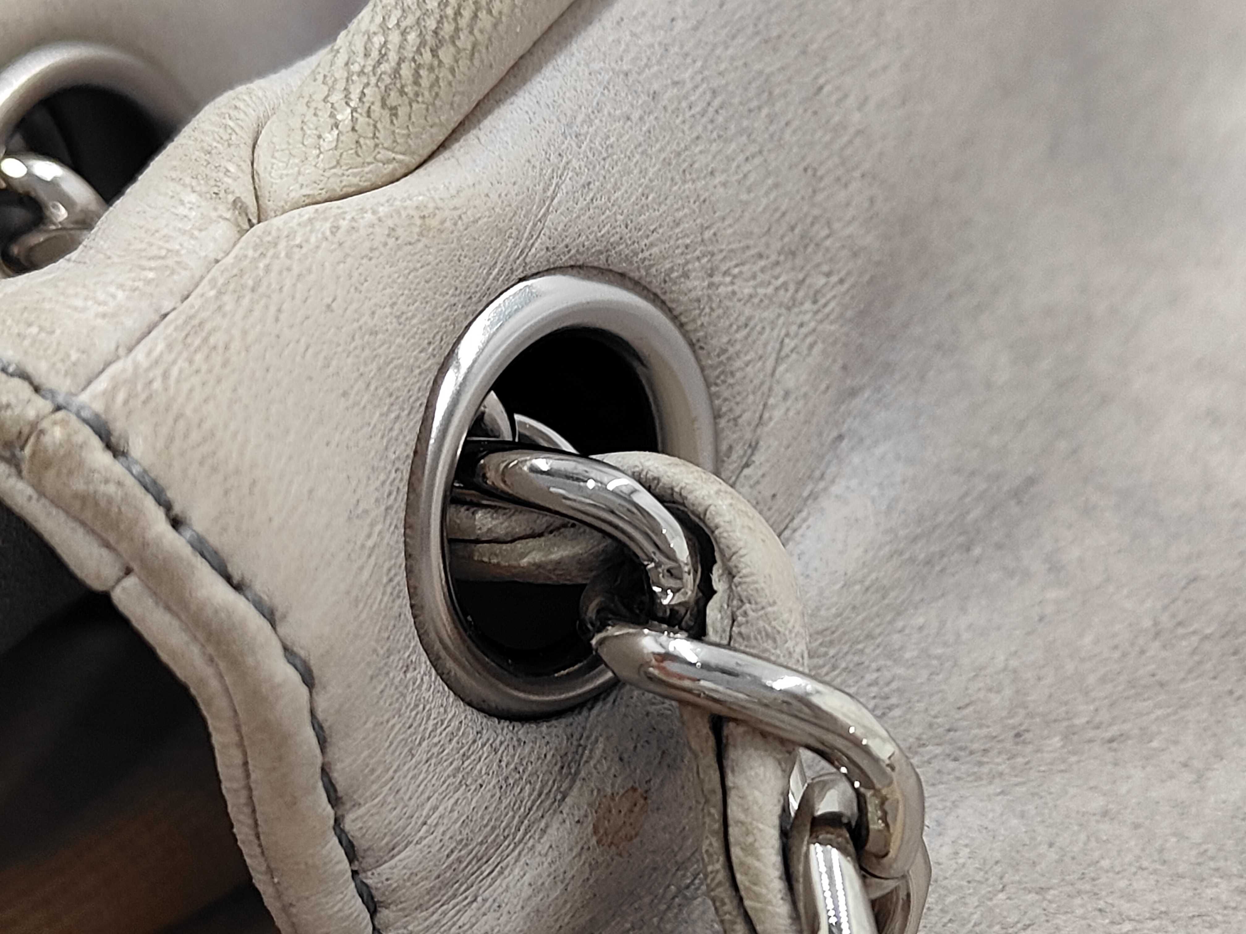 Chain Shoulder Bag, Coco Mark, Leather, Gray Bag — view 7