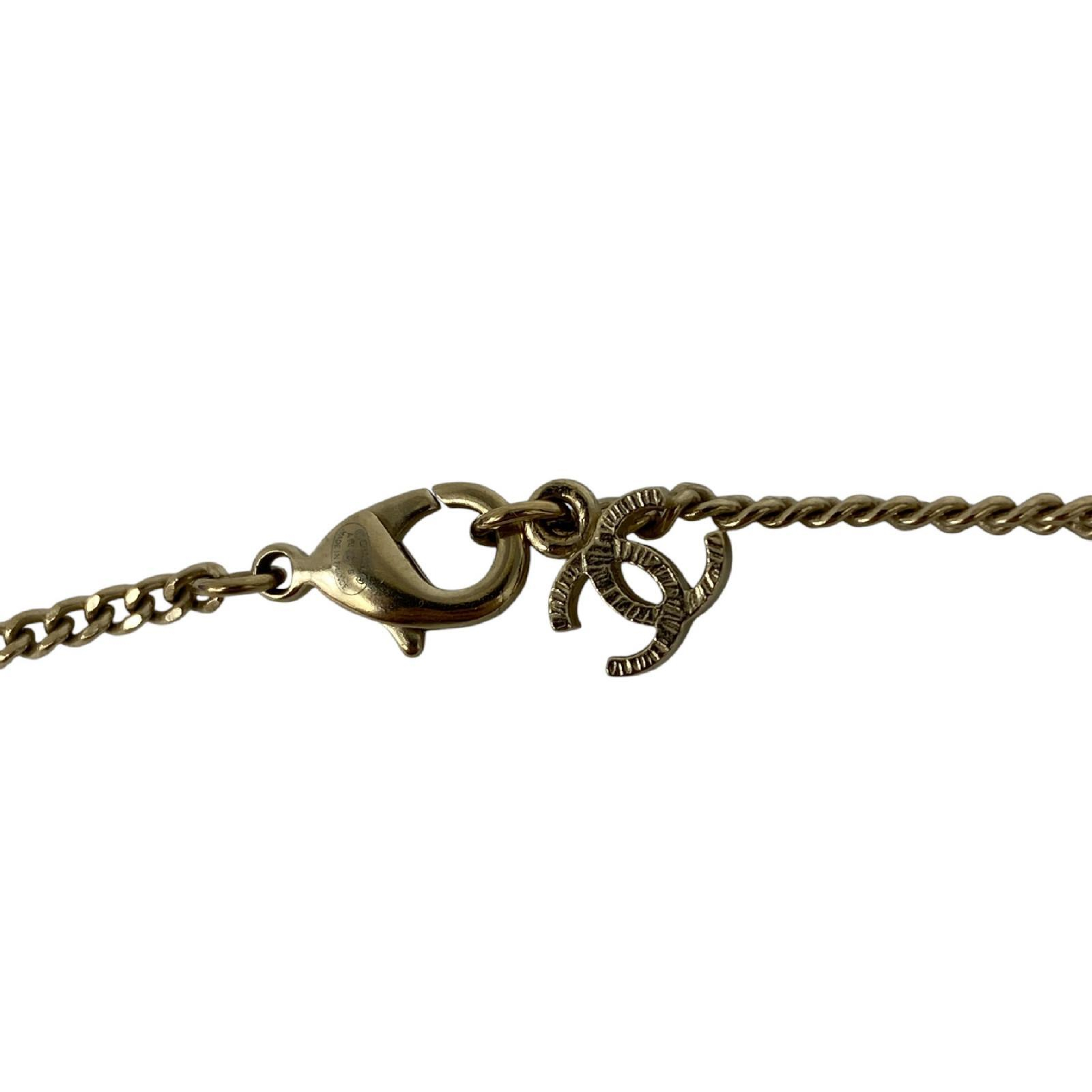 【*Shipped from: Hong Kong*】CHANEL ( ) Gold-colored Metal/Faux Pearl Coco Mark Necklace A14S Necklace — view 6
