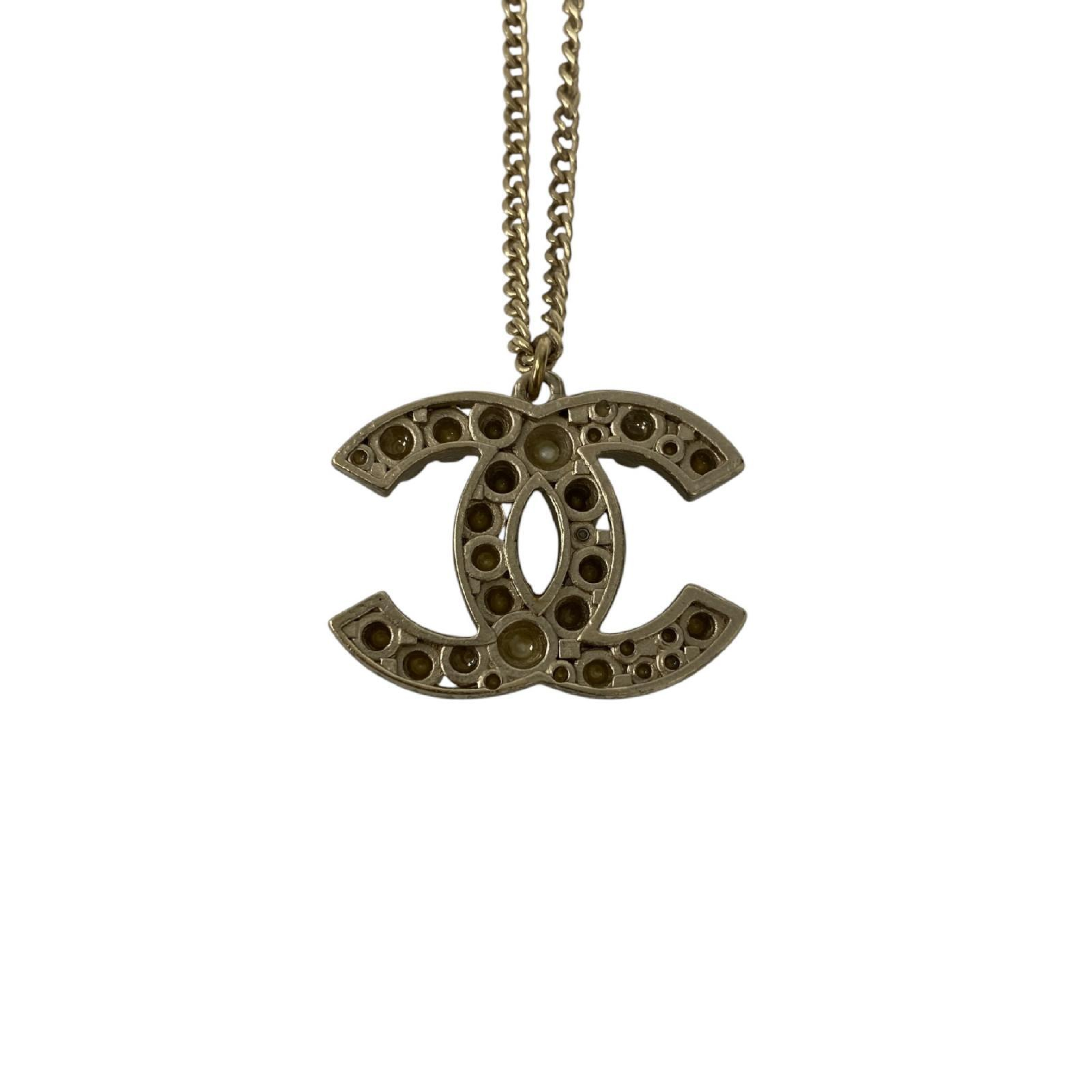 【*Shipped from: Hong Kong*】CHANEL ( ) Gold-colored Metal/Faux Pearl Coco Mark Necklace A14S Necklace — view 7