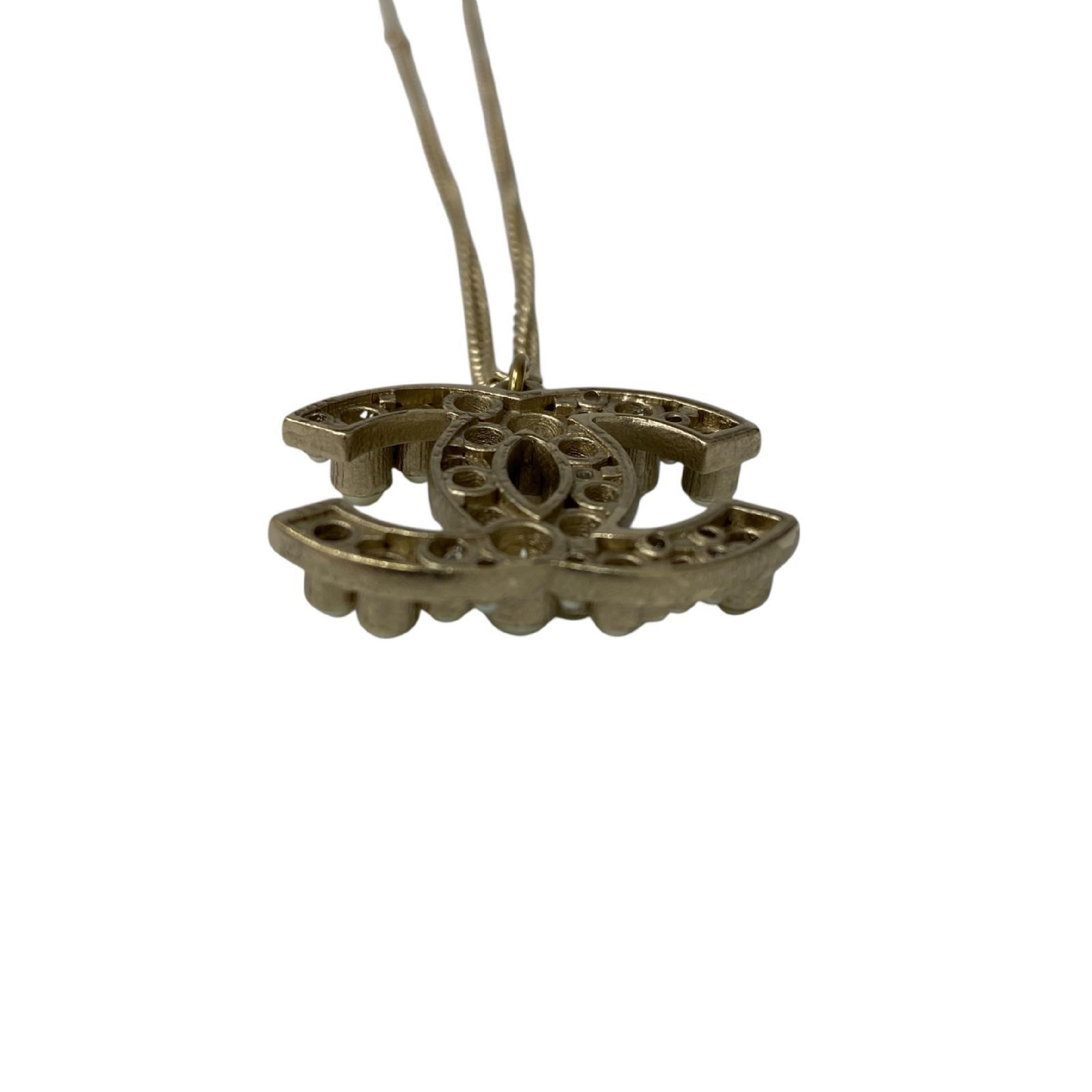 【*Shipped from: Hong Kong*】CHANEL ( ) Gold-colored Metal/Faux Pearl Coco Mark Necklace A14S Necklace — view 8
