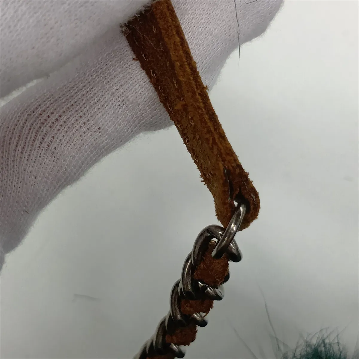 Coco Mark Fur x Suede Chain Shoulder Bag, Green x Brown, Gunmetal Hardware, Item Number 18190915, Series 18 — view 14
