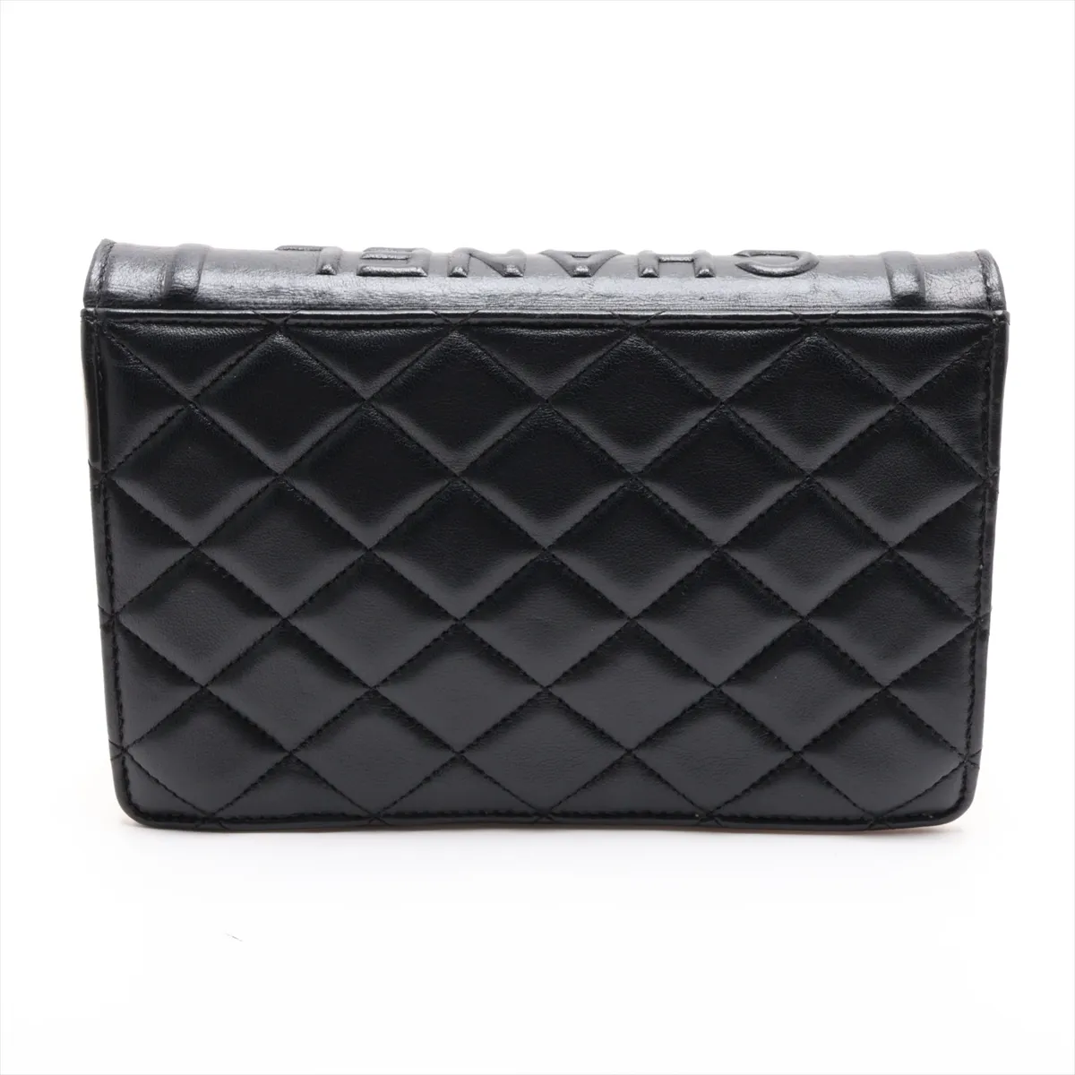 Matelassé Lambskin Chain Shoulder Bag Book Black x White Gold Hardware HL897A58 Random Plate AP2952 — view 2