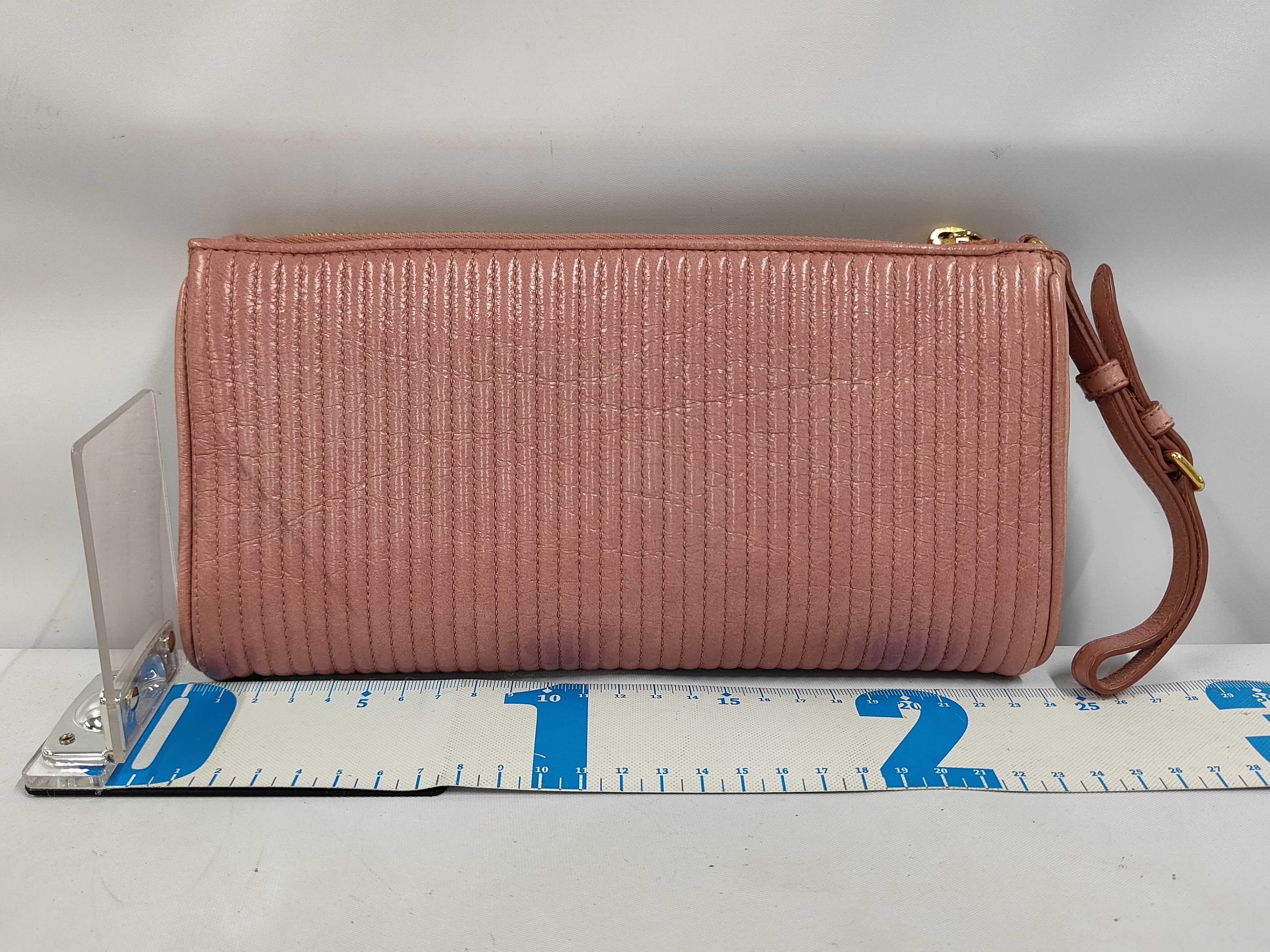 5N1455 Vitello Shine Clutch Bag, Leather, Pink Clutch Bag — view 2