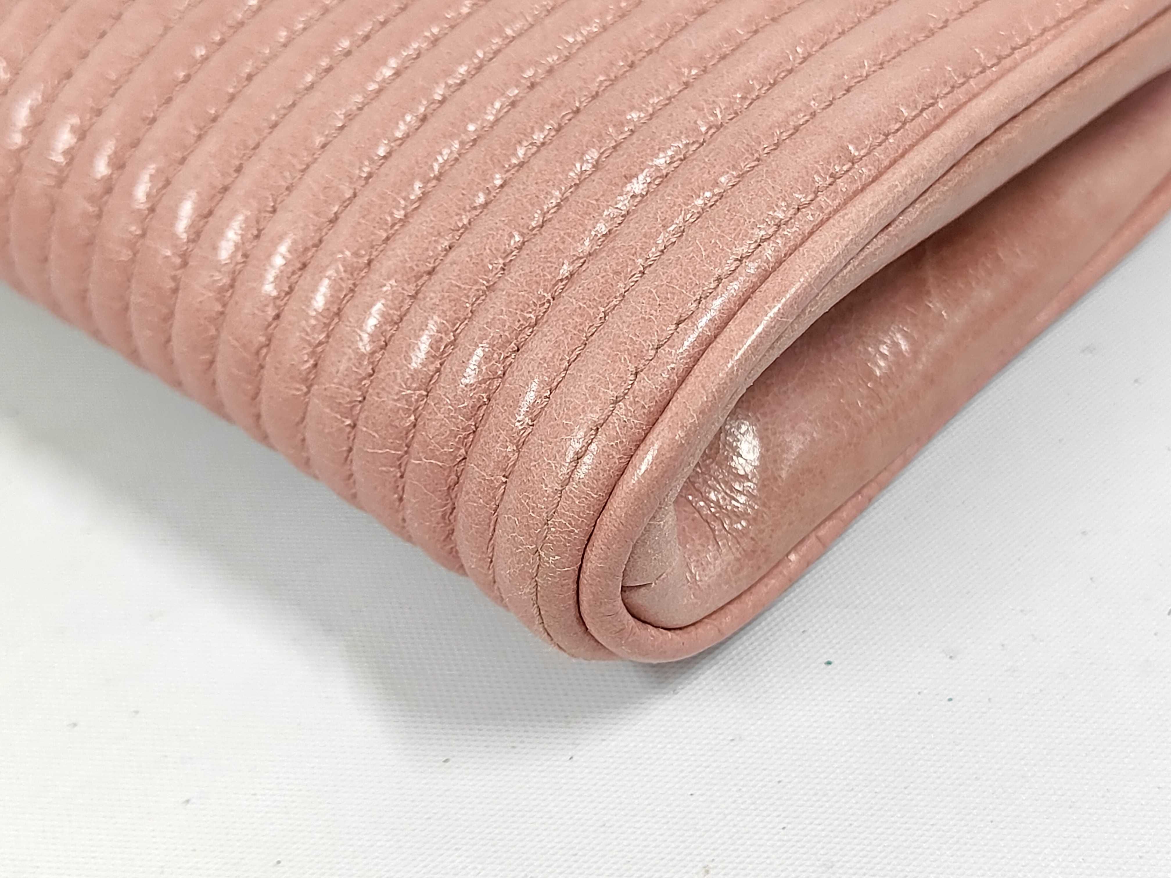5N1455 Vitello Shine Clutch Bag, Leather, Pink Clutch Bag — view 4