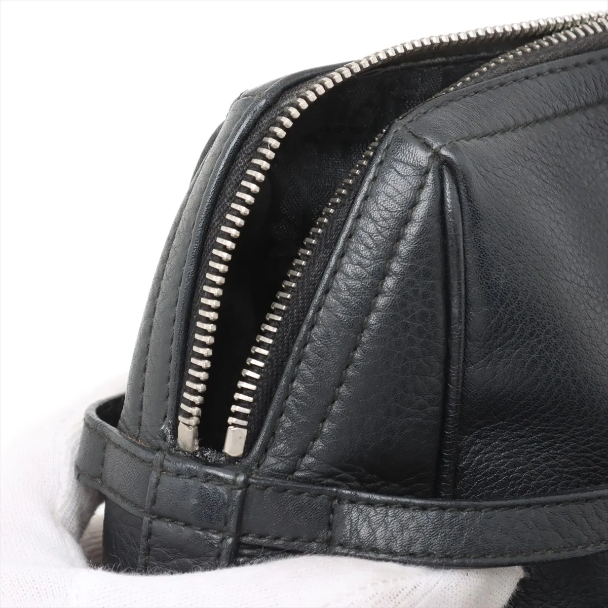 Logo Leather Handbag Black — view 12
