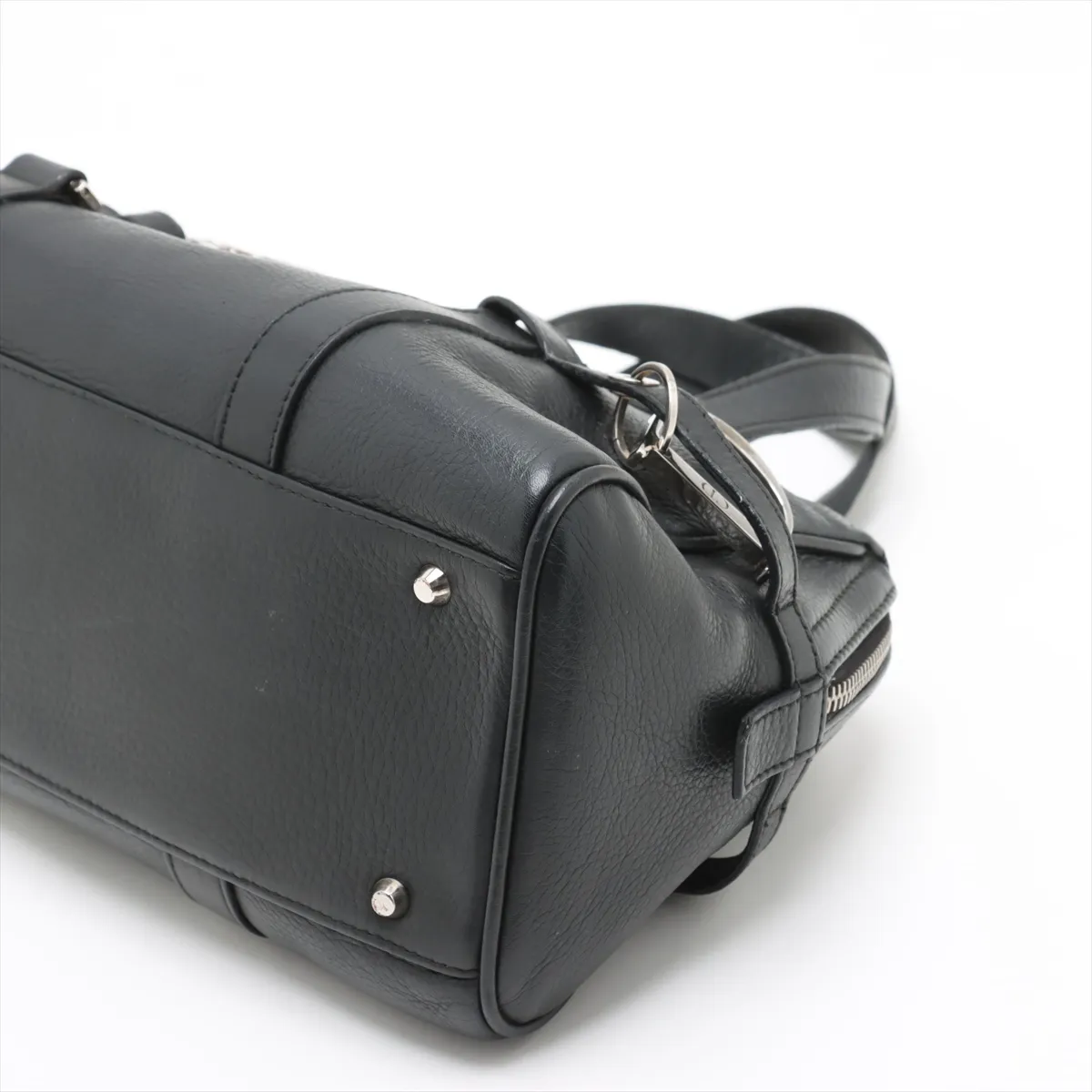 Logo Leather Handbag Black — view 3