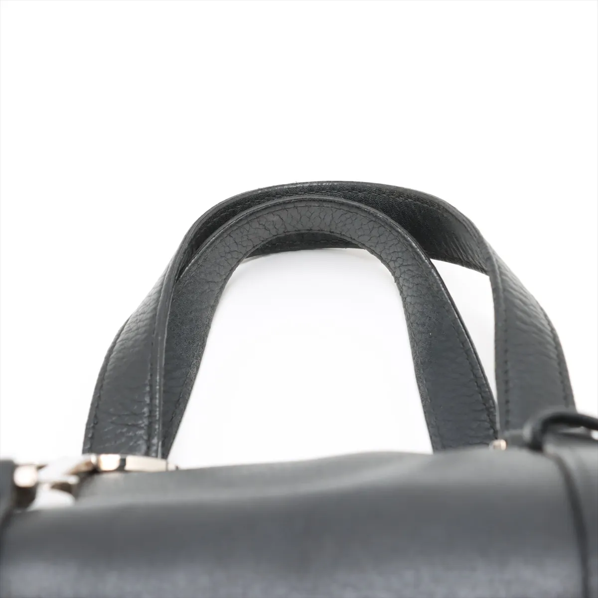 Logo Leather Handbag Black — view 6