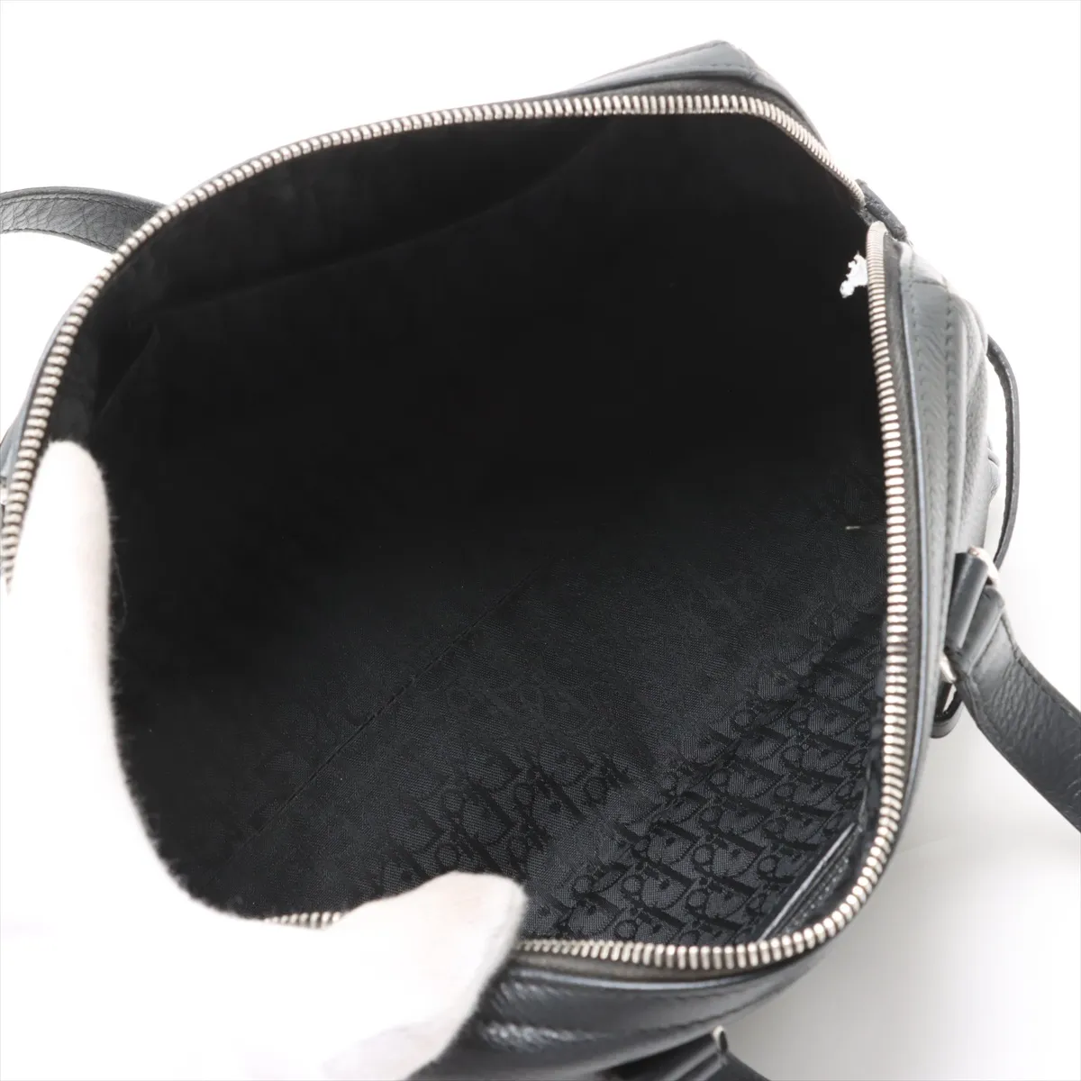 Logo Leather Handbag Black — view 7
