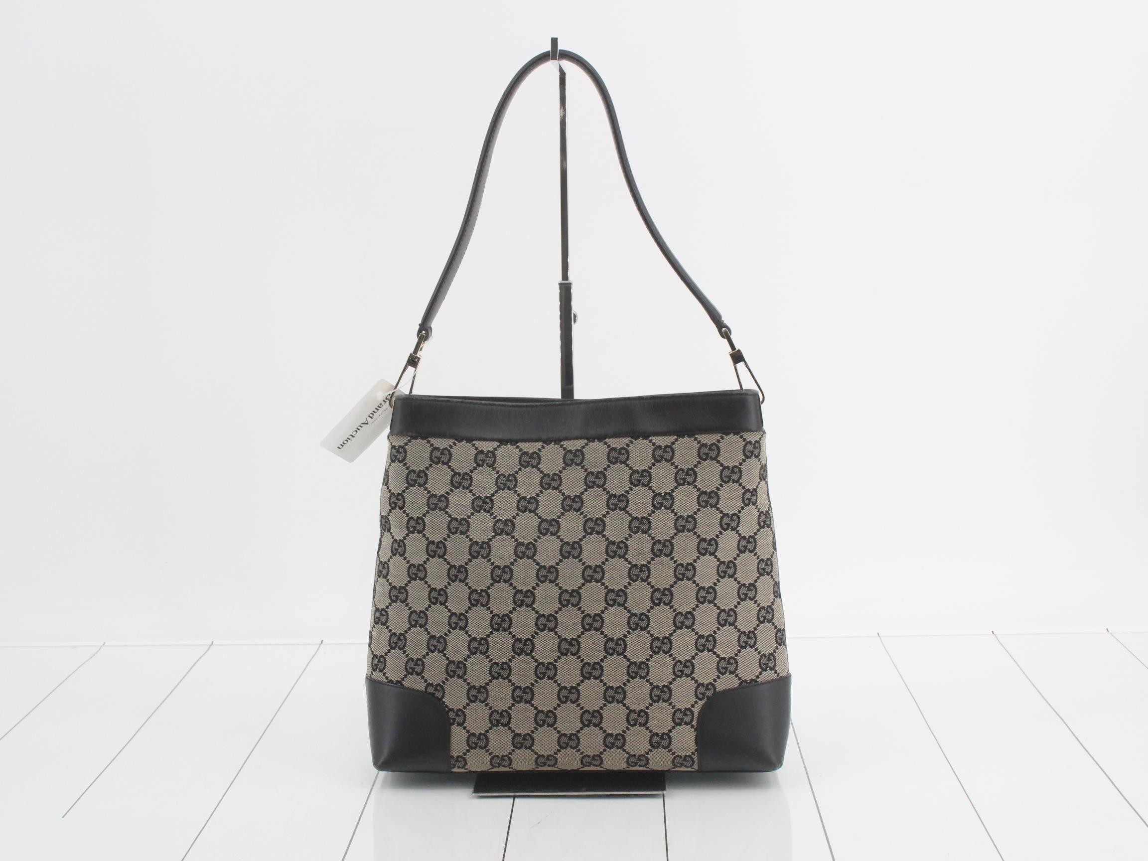 GG Canvas Hobo, Gray x Black, 27 x 7 cm — view 2