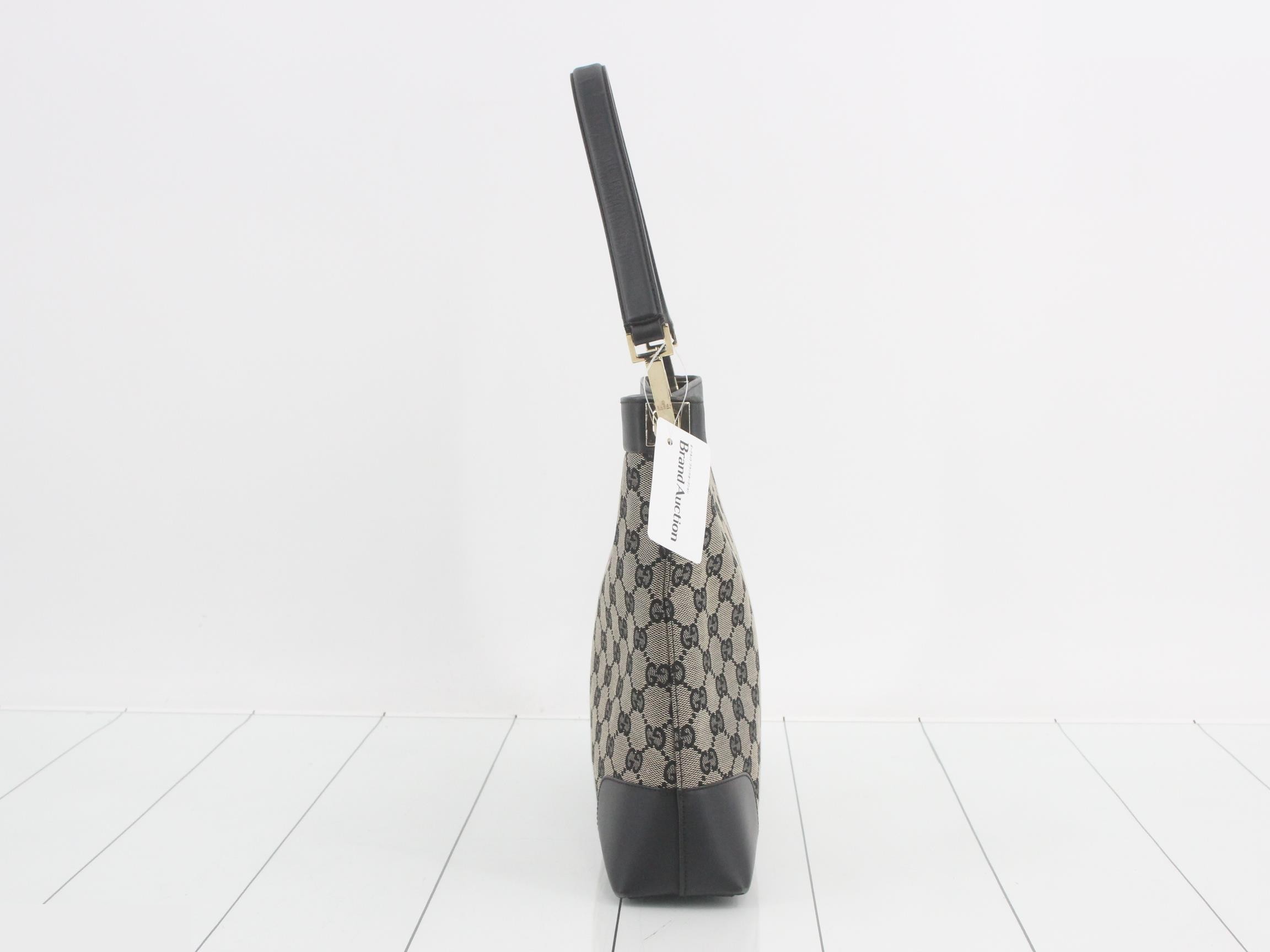 GG Canvas Hobo, Gray x Black, 27 x 7 cm — view 3