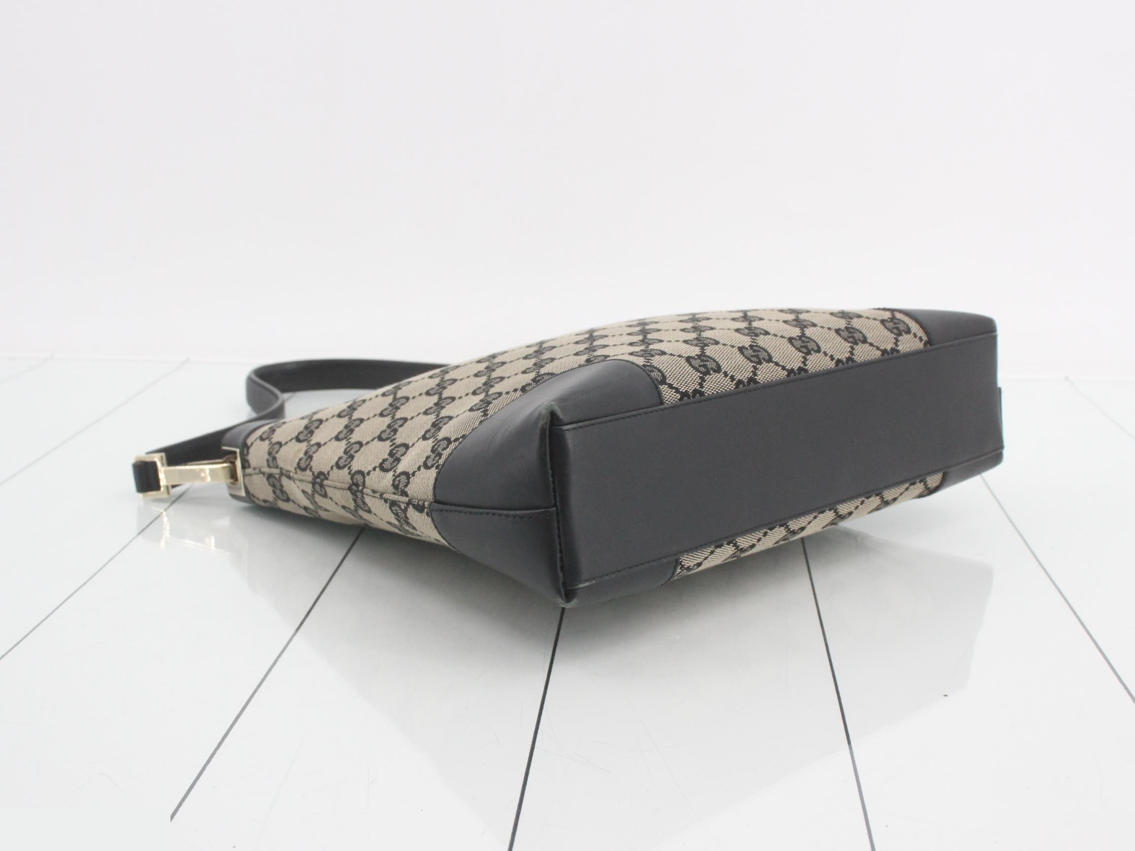 GG Canvas Hobo, Gray x Black, 27 x 7 cm — view 5
