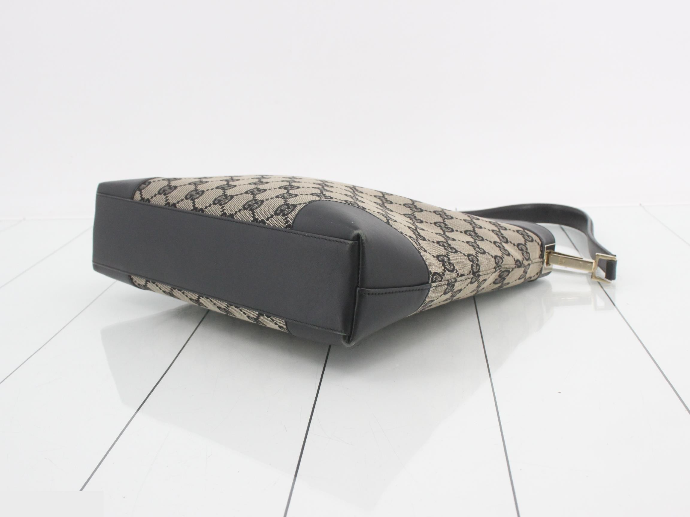 GG Canvas Hobo, Gray x Black, 27 x 7 cm — view 6
