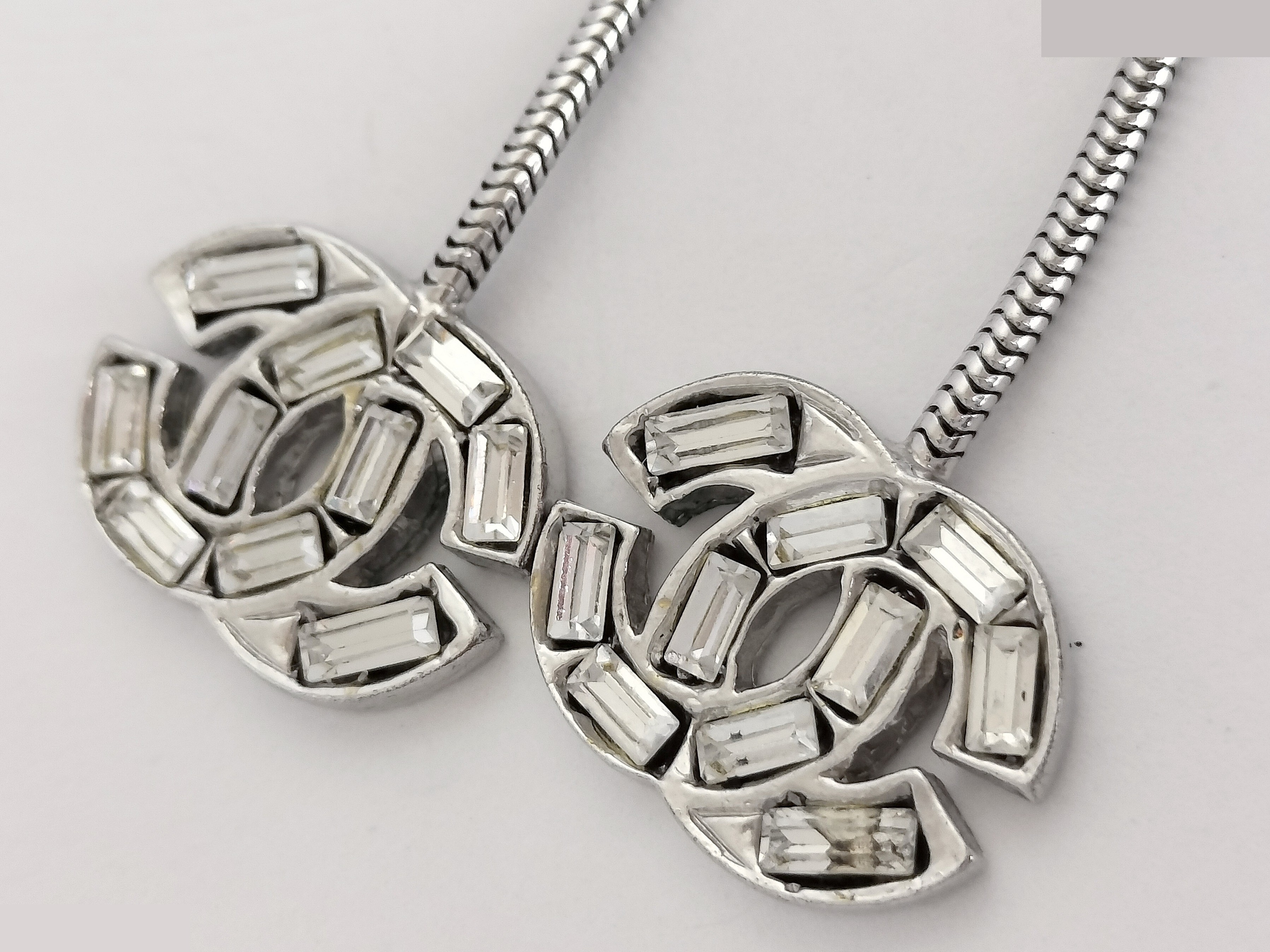 Coco rhinestone silver earrings — view 6
