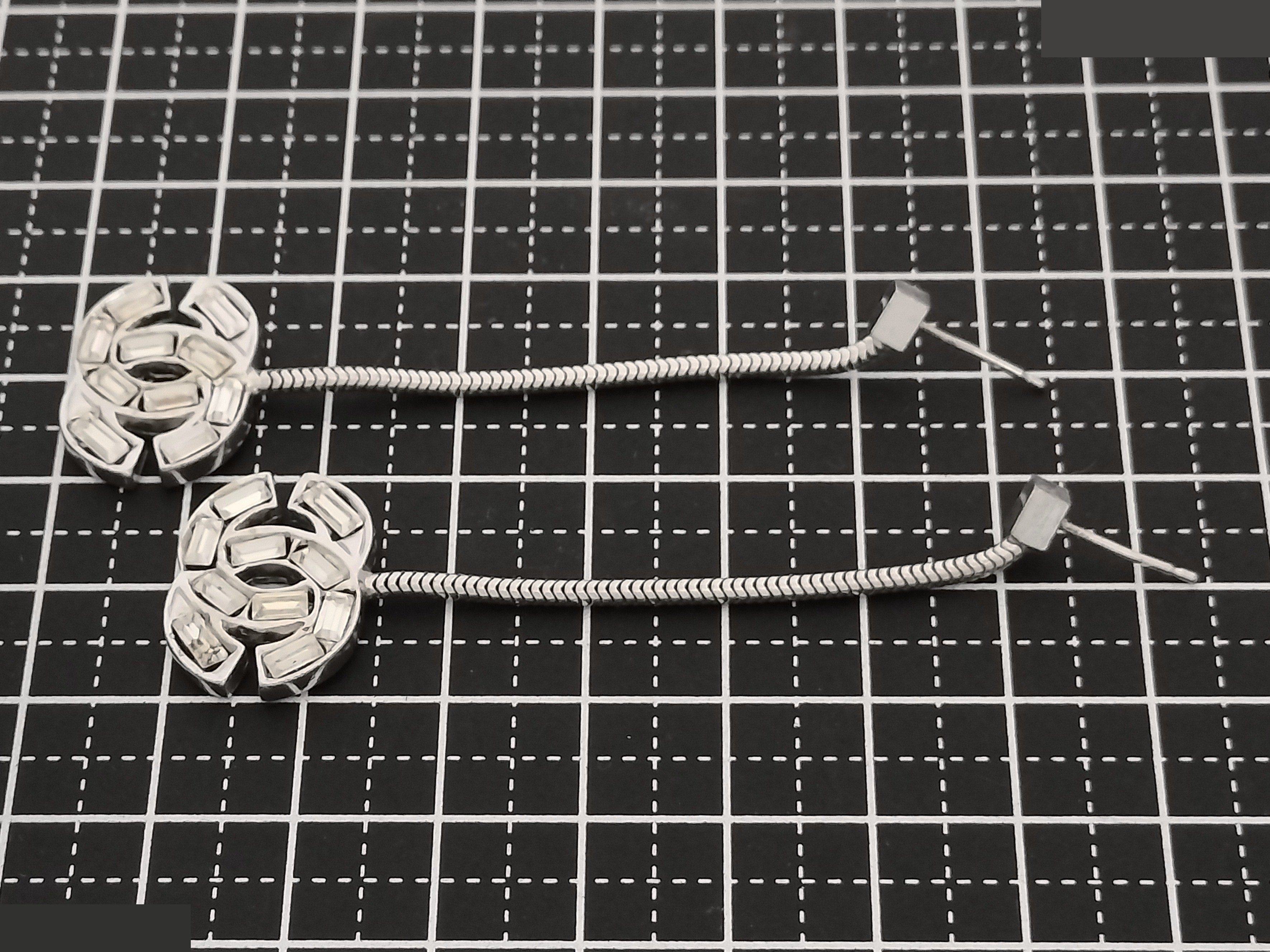 Coco rhinestone silver earrings — view 7