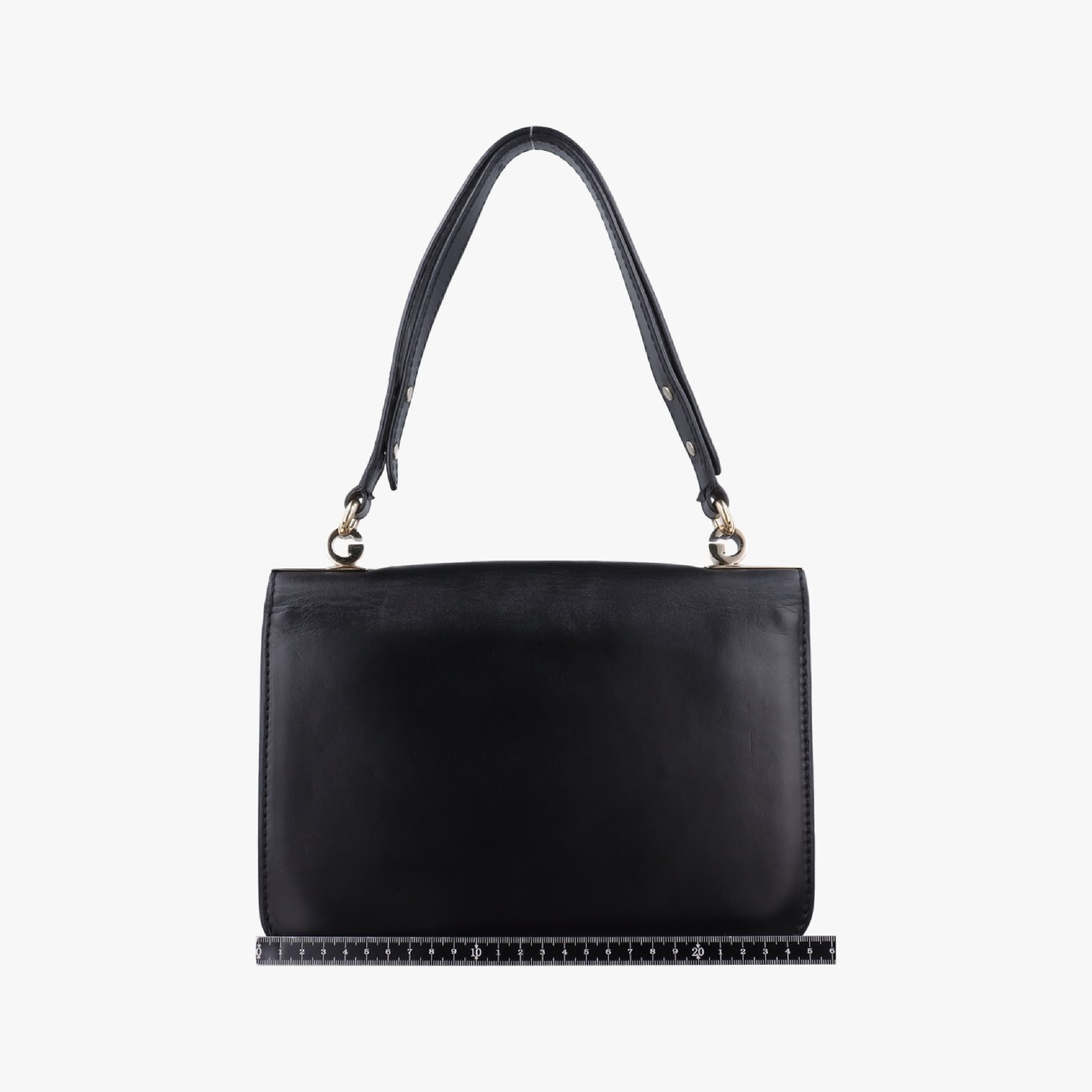 Interlocking 1973 Flap Black Leather Shoulder Bag 277522 E010257779 — view 2