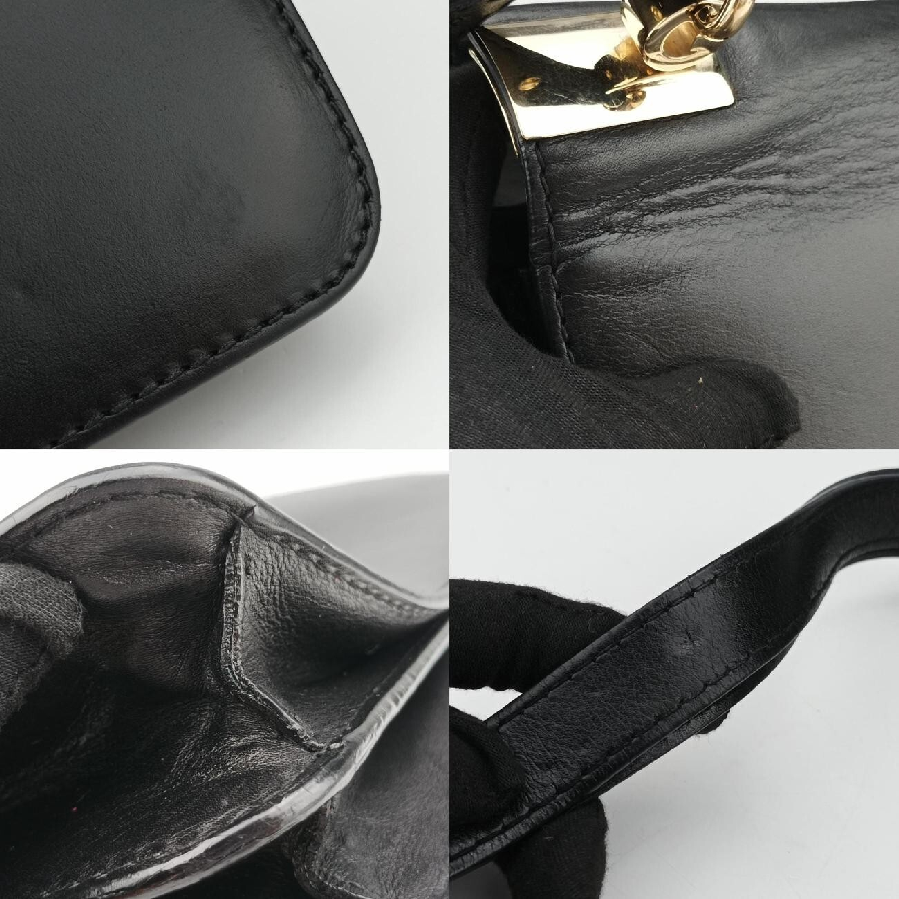 Interlocking 1973 Flap Black Leather Shoulder Bag 277522 E010257779 — view 11