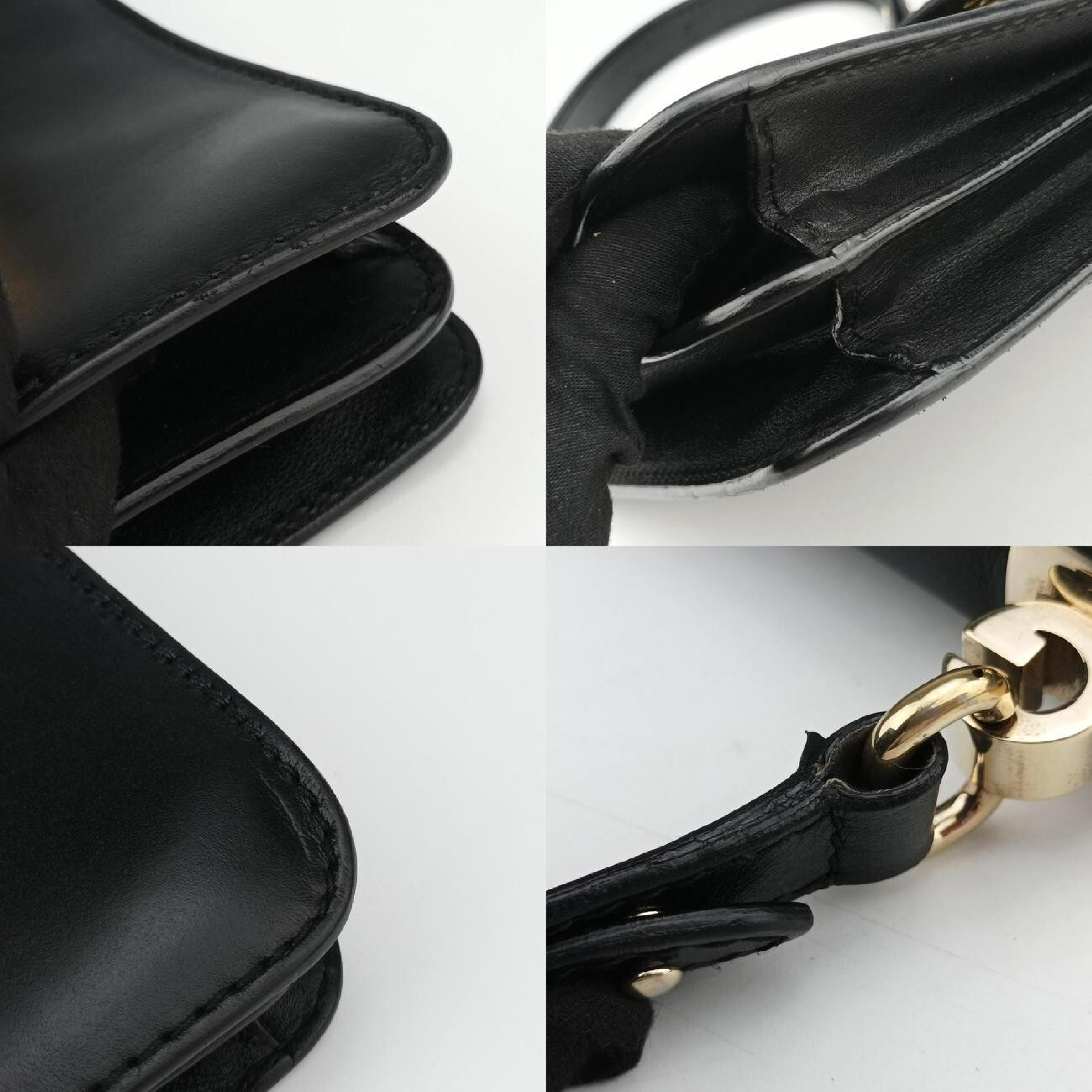 Interlocking 1973 Flap Black Leather Shoulder Bag 277522 E010257779 — view 10