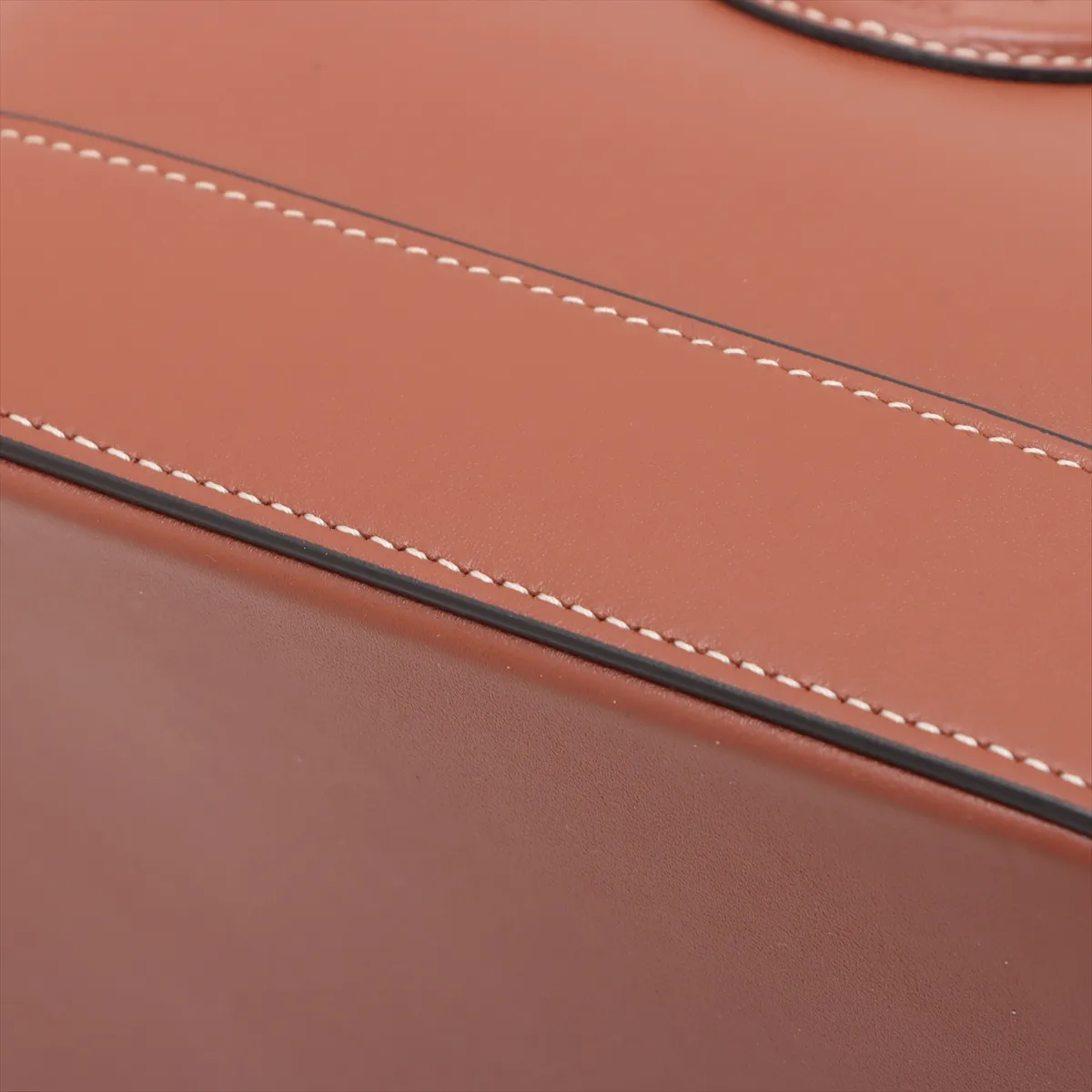 Triomphe Small Bucket Leather Shoulder Bag Brown — view 8