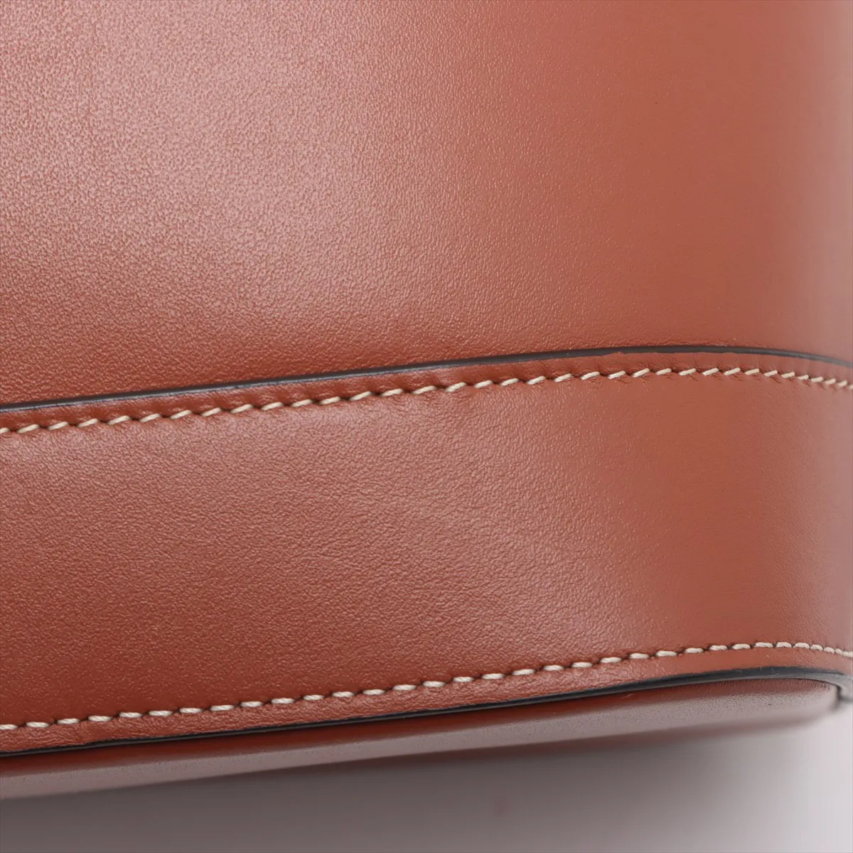 Triomphe Small Bucket Leather Shoulder Bag Brown — view 9