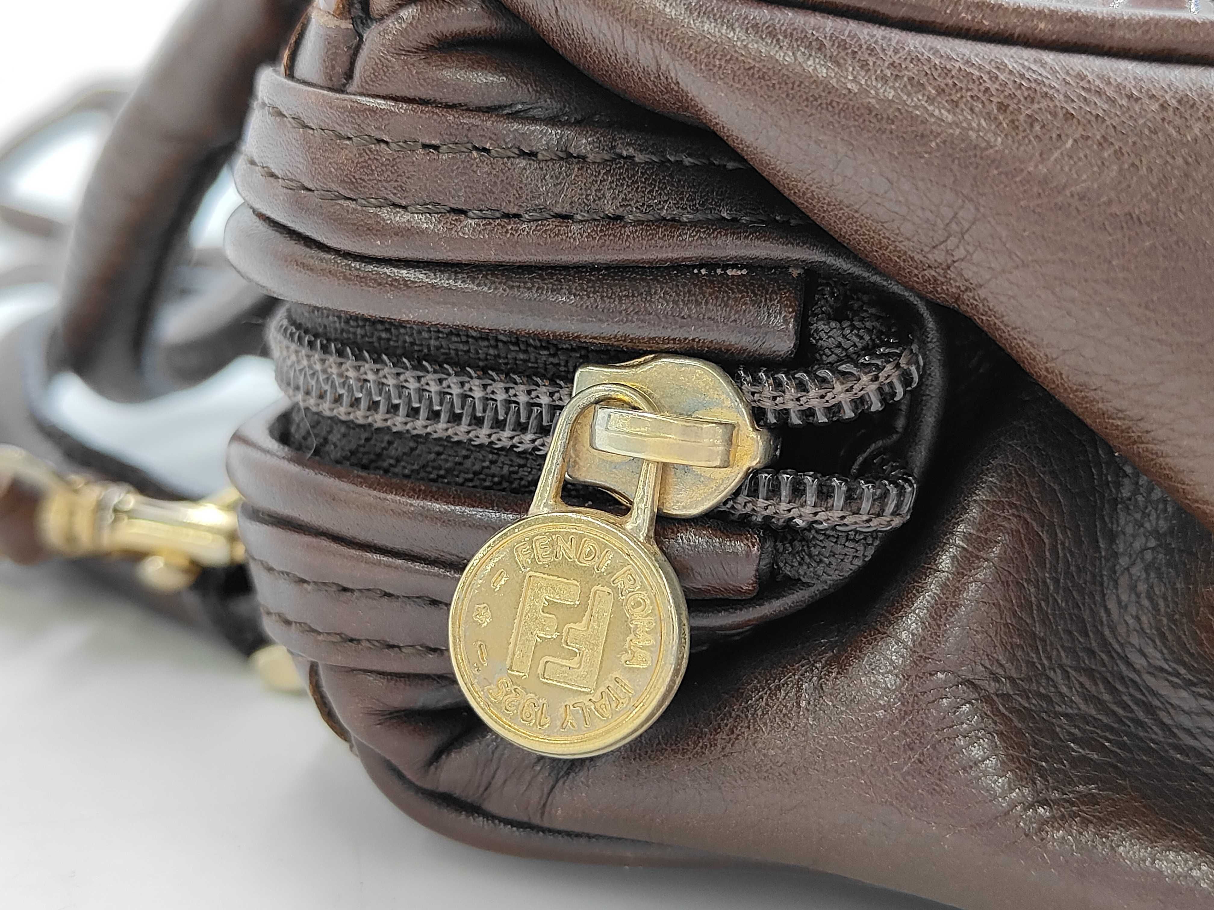 Leather Mini 2-Way Brown Handbag — view 9