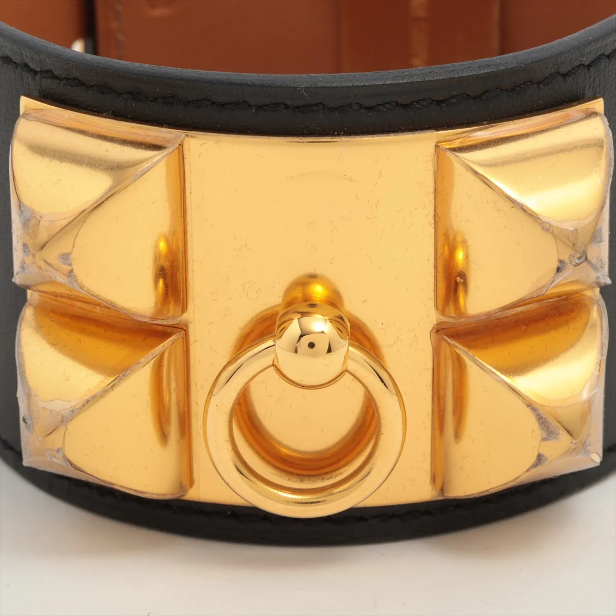 Coriedossian Q Bracelet S1 Leather x GP Black x Gold Thread — view 3