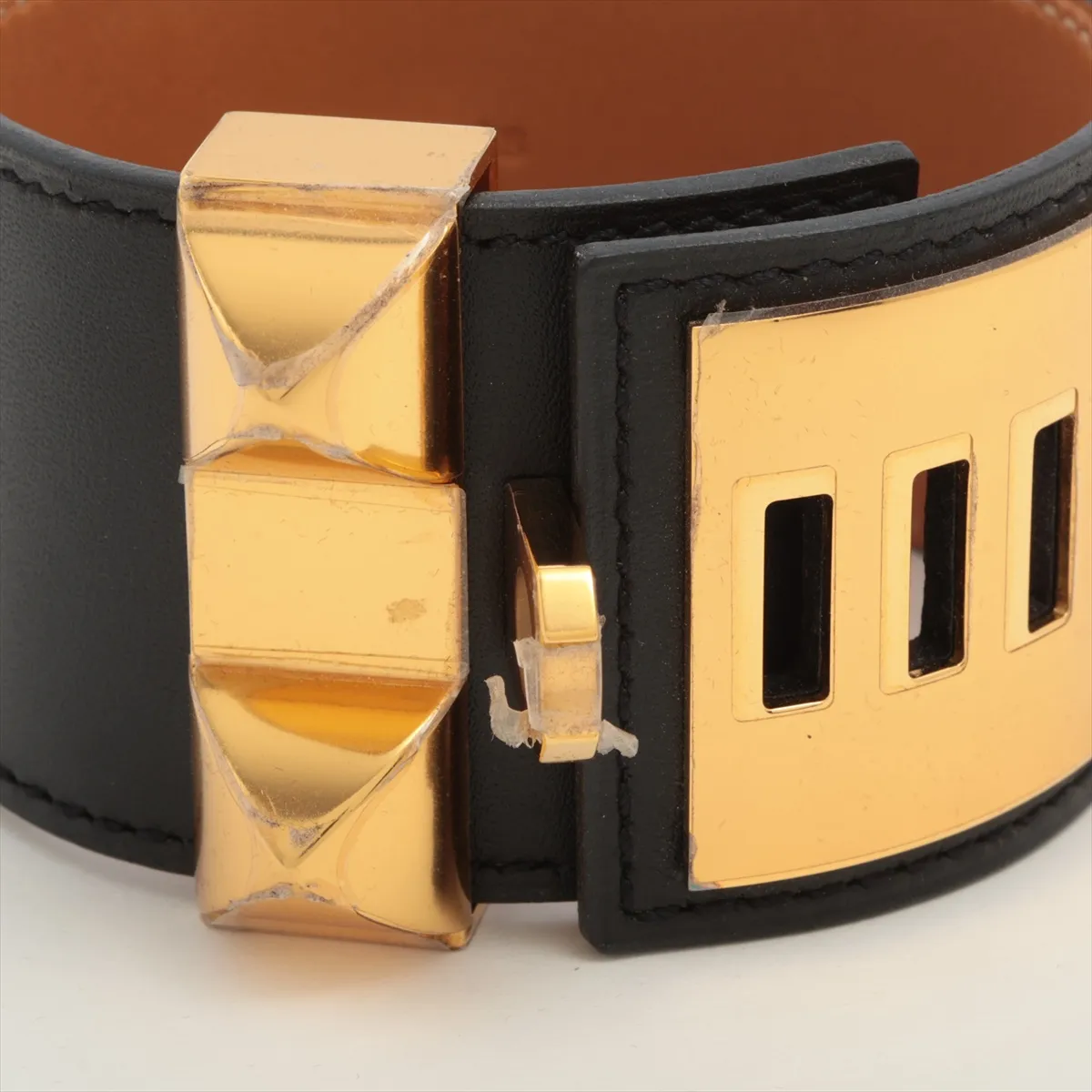 Coriedossian Q Bracelet S1 Leather x GP Black x Gold Thread — view 5