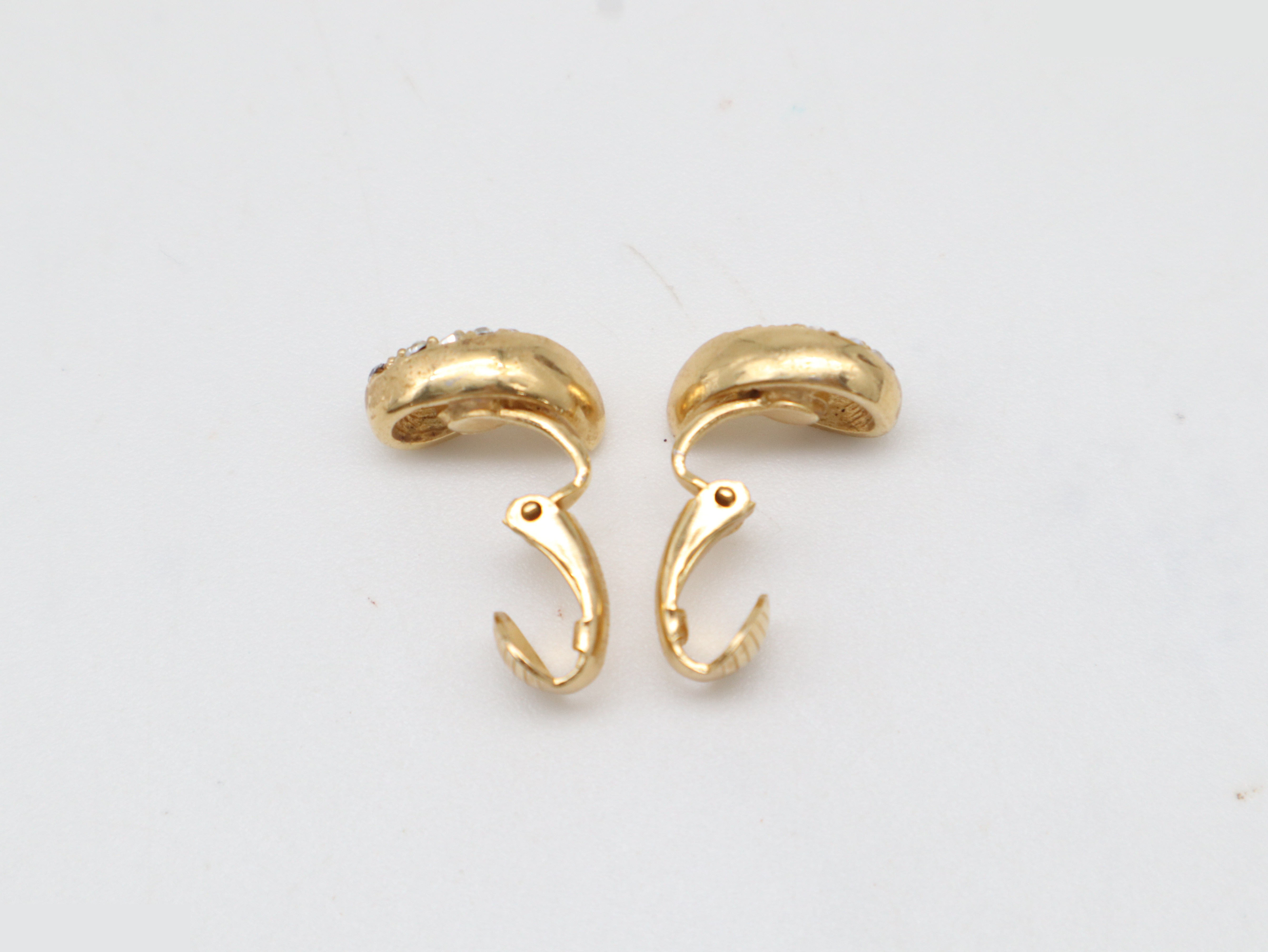 Rhinestone x GP drop earrings — view 5