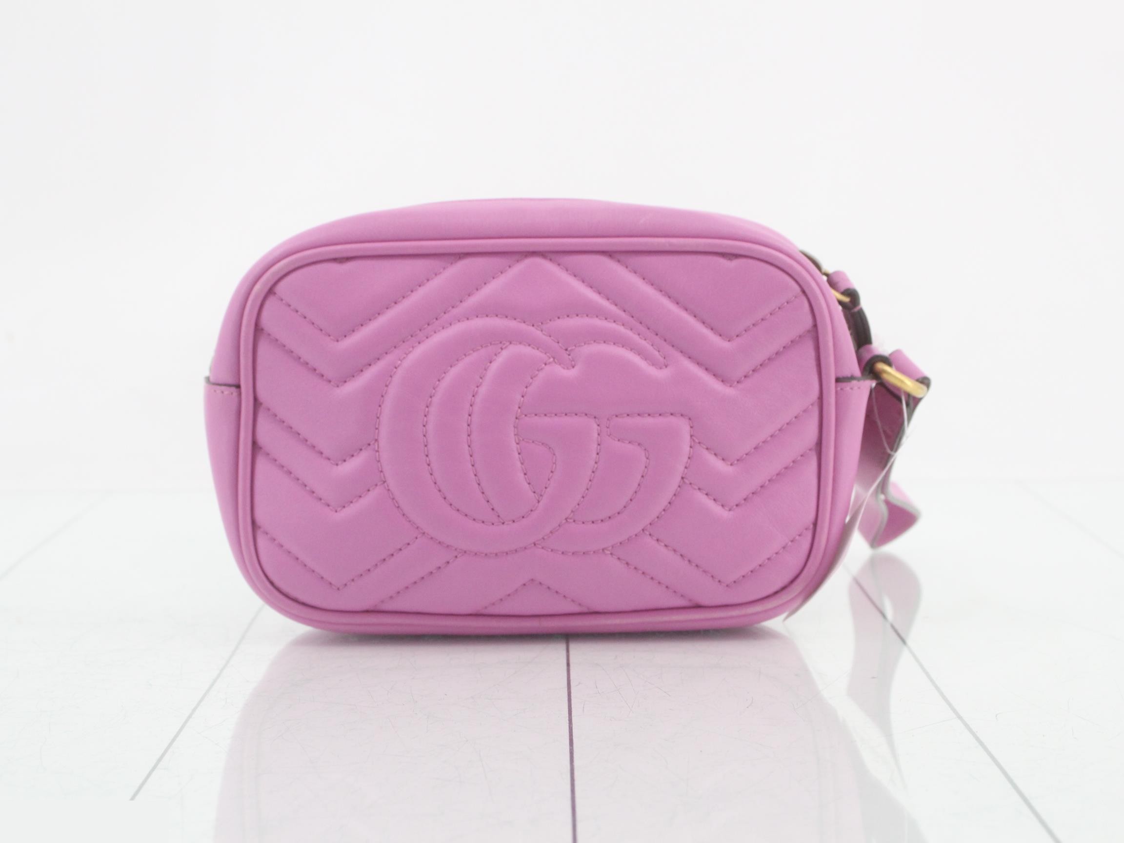 GG Marmont Leather Second Bag, Purple — view 2