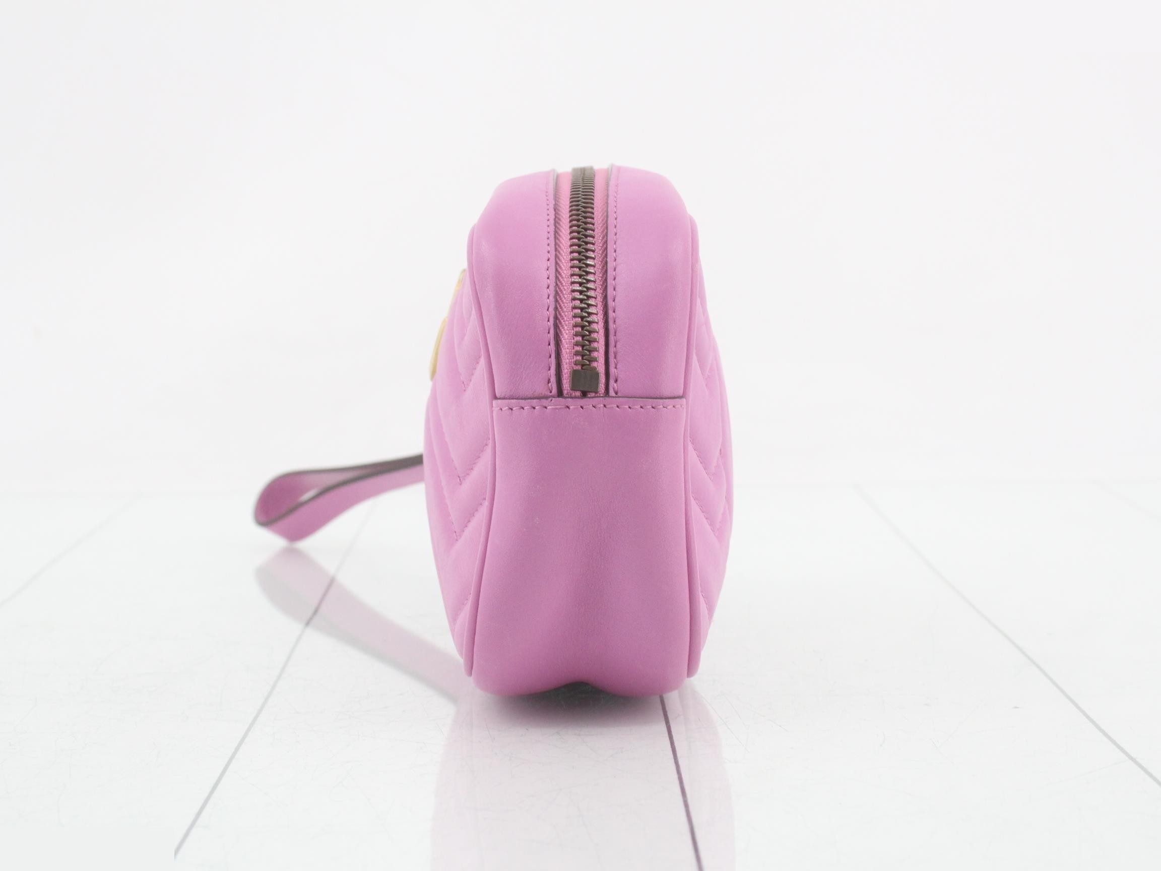 GG Marmont Leather Second Bag, Purple — view 3