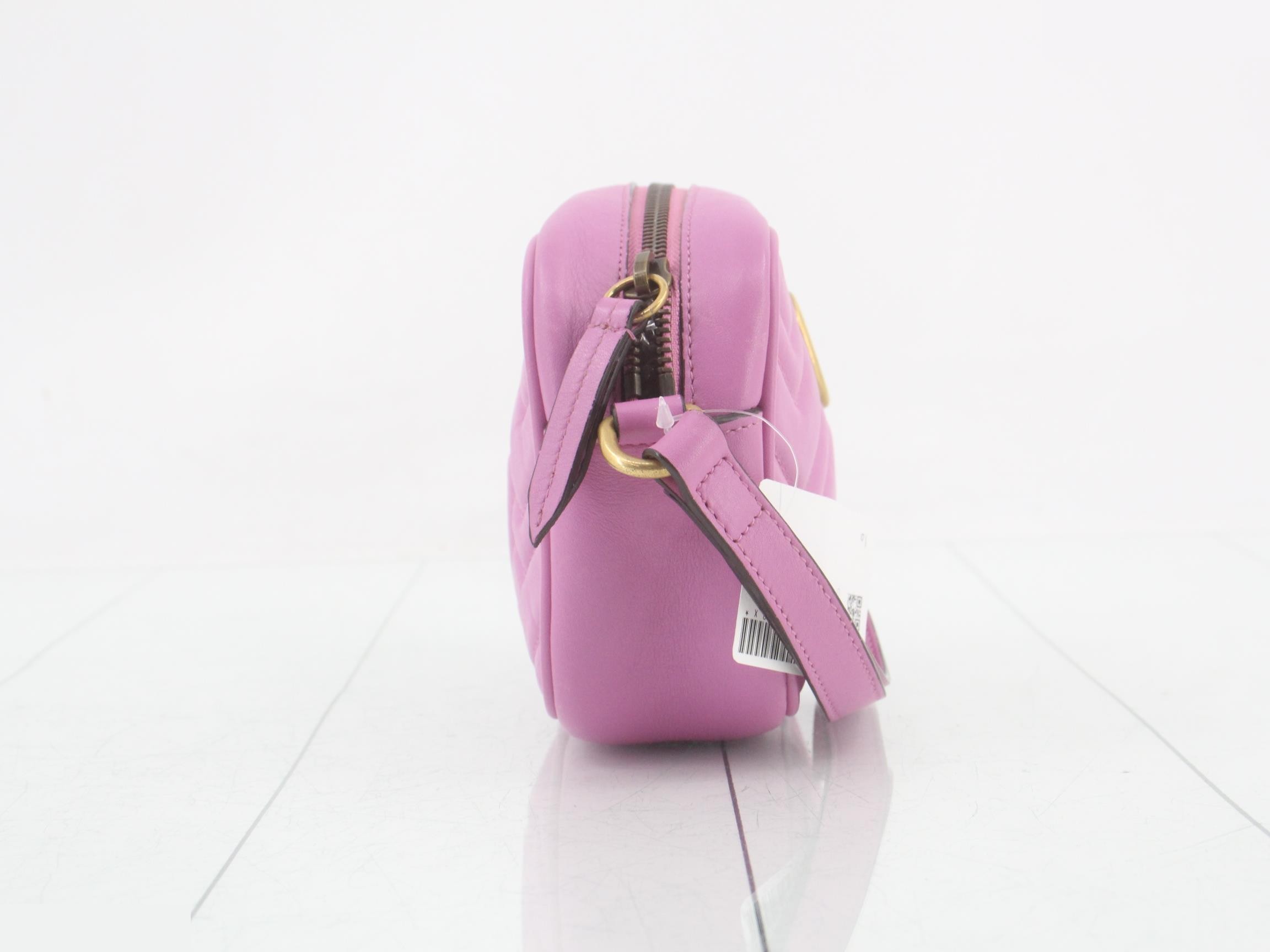 GG Marmont Leather Second Bag, Purple — view 4