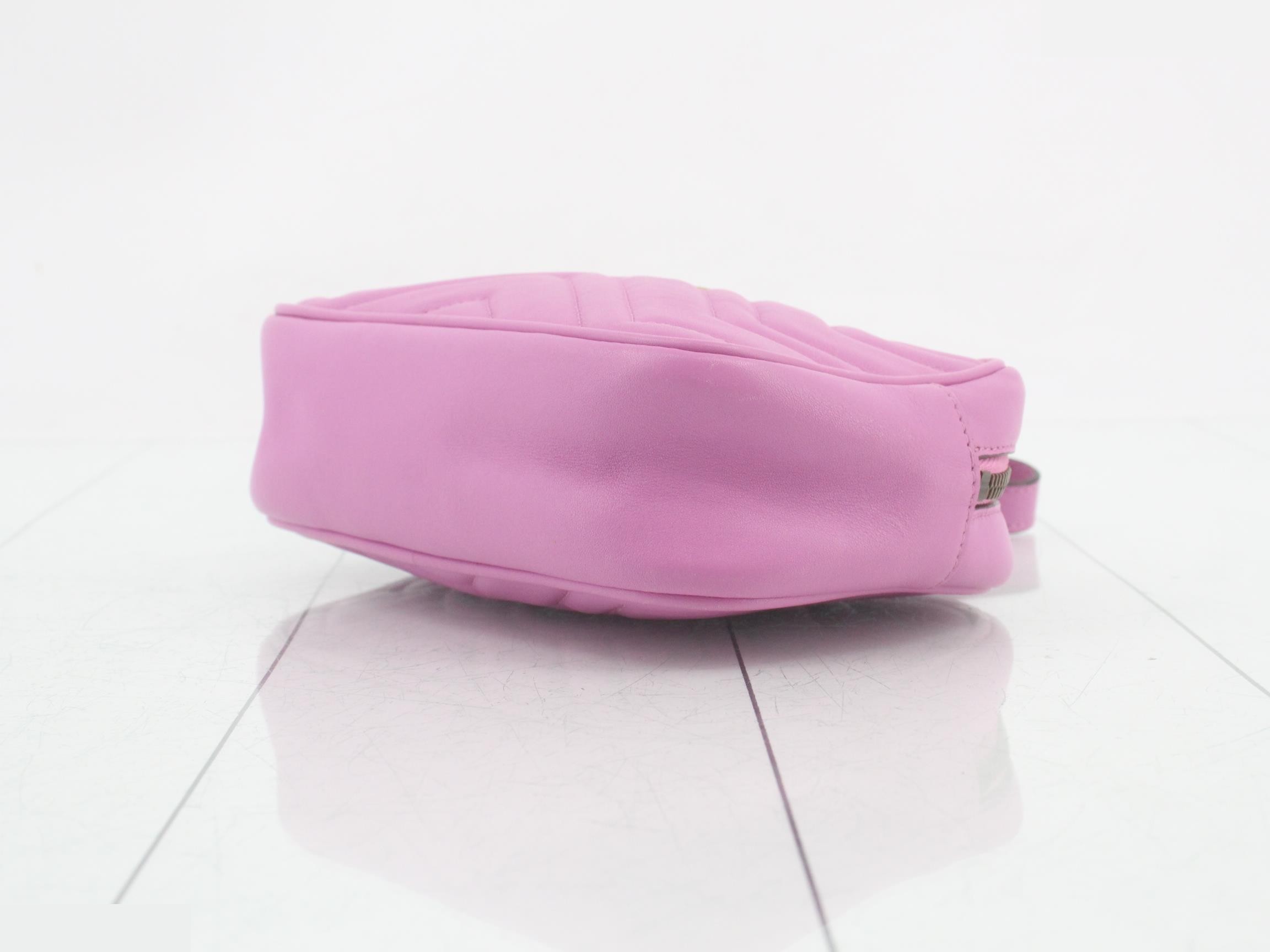 GG Marmont Leather Second Bag, Purple — view 6