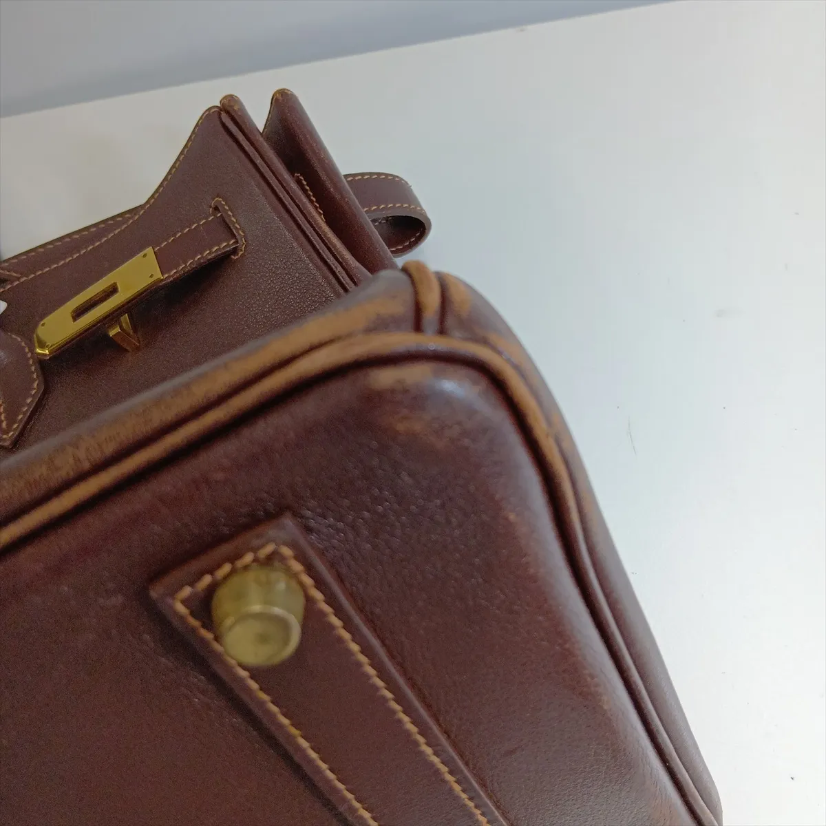 [Individually packaged] Hermes Birkin 35 Retourne Veau Gulliver Brown Gold Hardware Z: 1996 — view 14