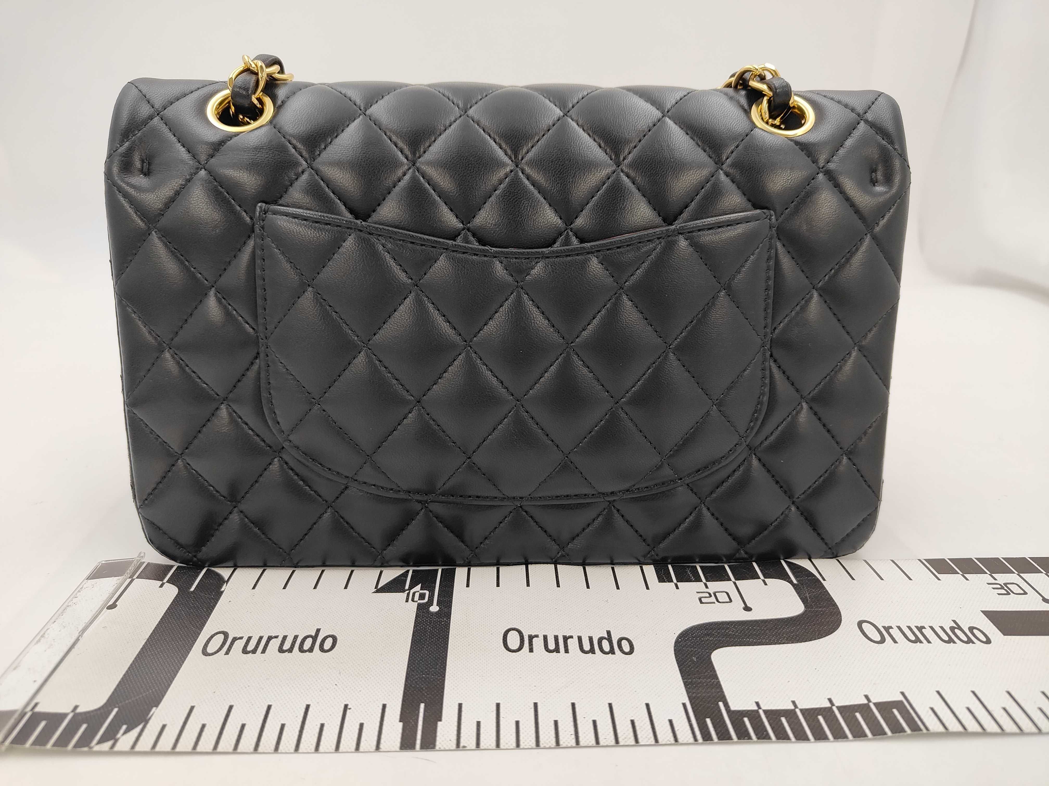 Matelassé 25 Double Flap Double Chain Shoulder Bag, Lambskin, Black, Gold Hardware. — view 2
