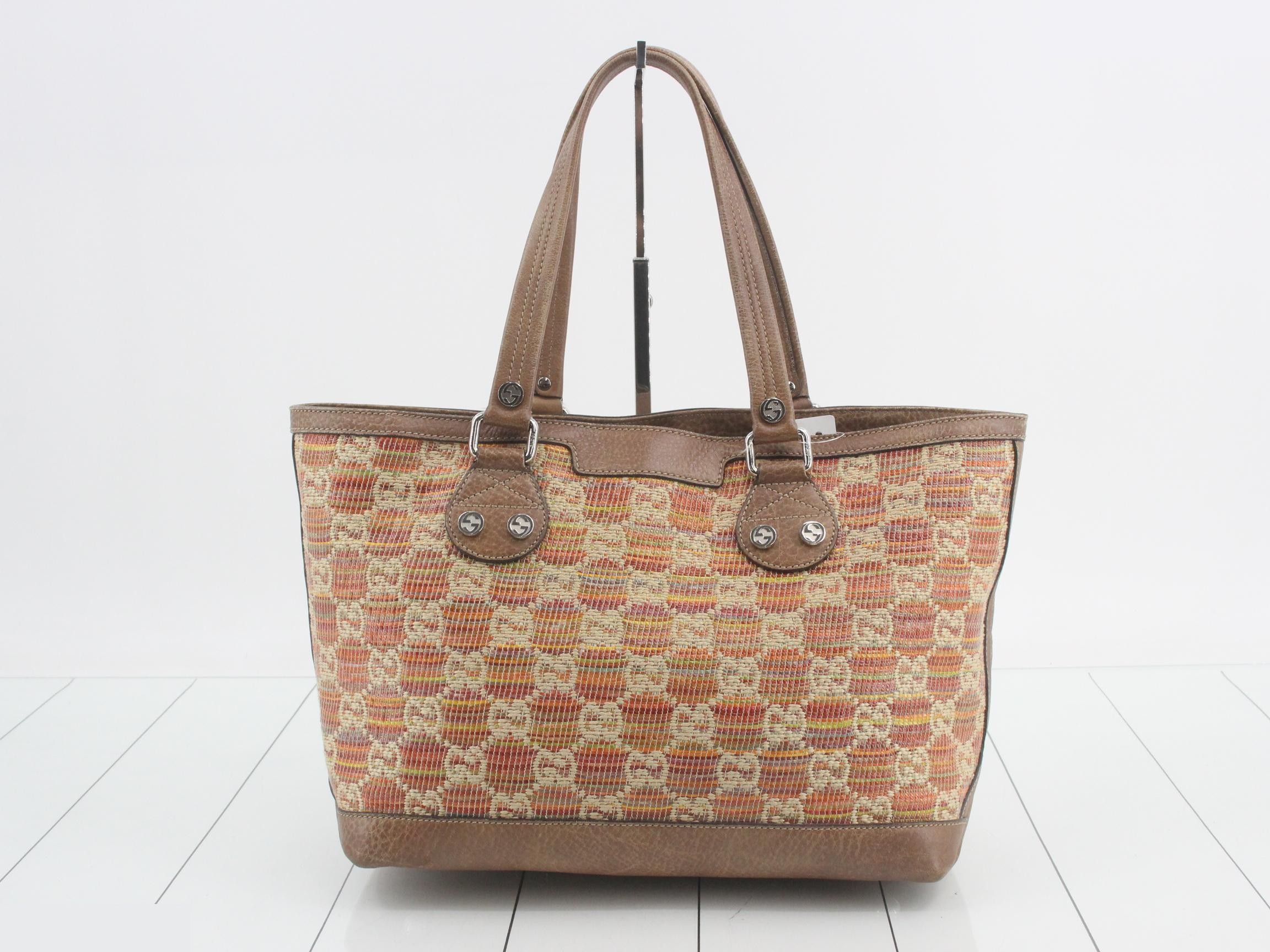 Soho Straw x Leather Tote Bag, Multicolor — view 2