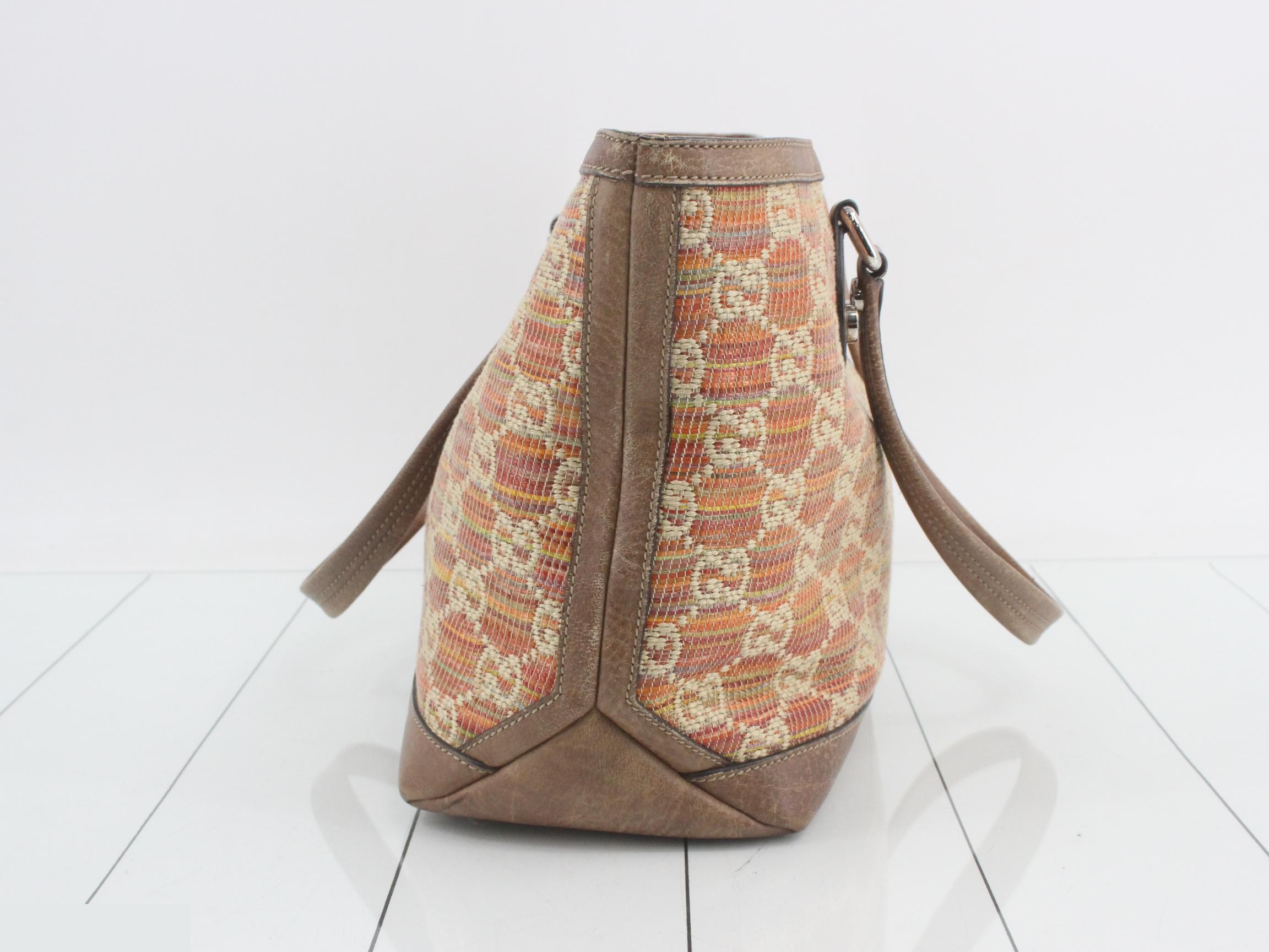 Soho Straw x Leather Tote Bag, Multicolor — view 4