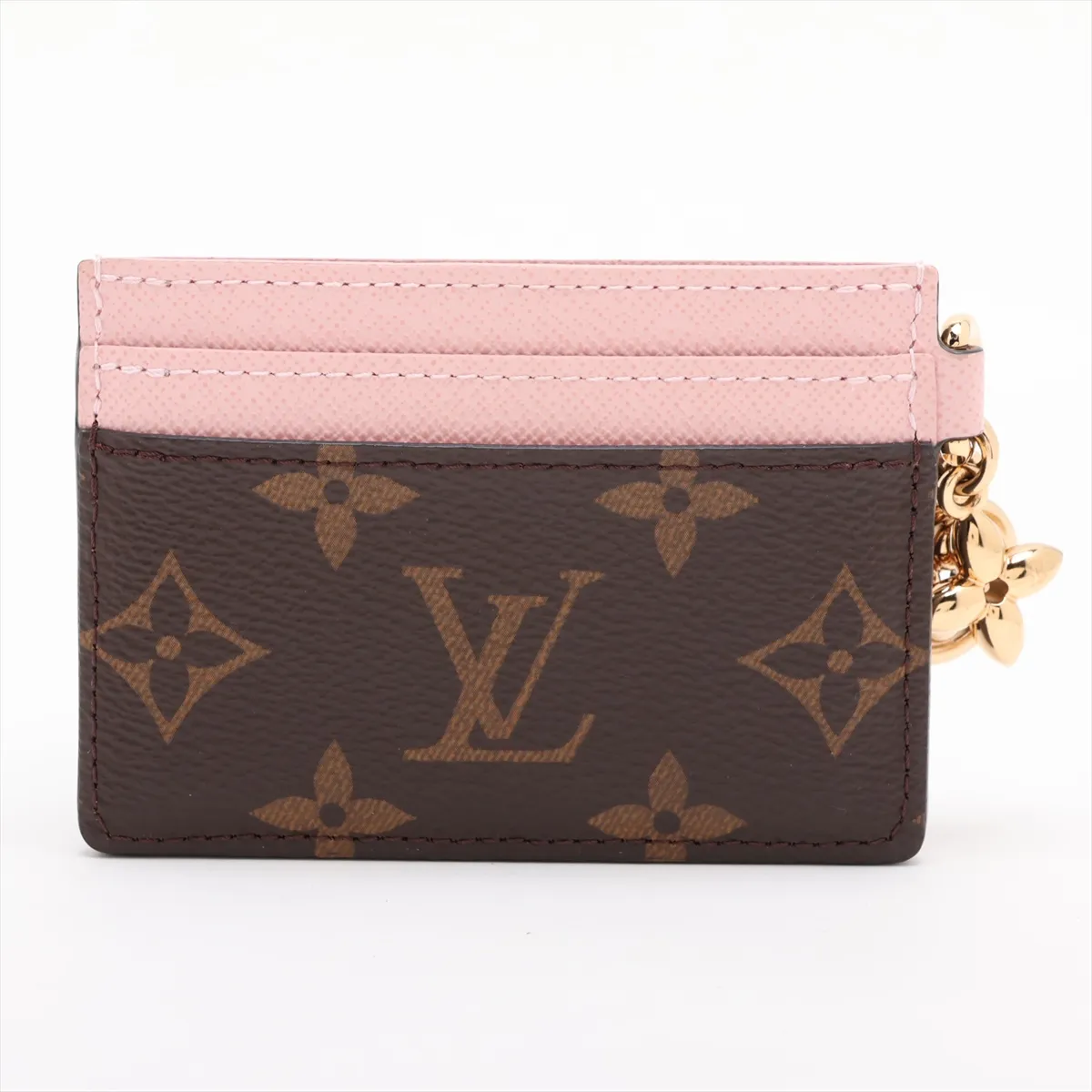 Monogram Portecarte LV Charm M82739 Rose Ballerine Card Case (RFID detected) — view 2