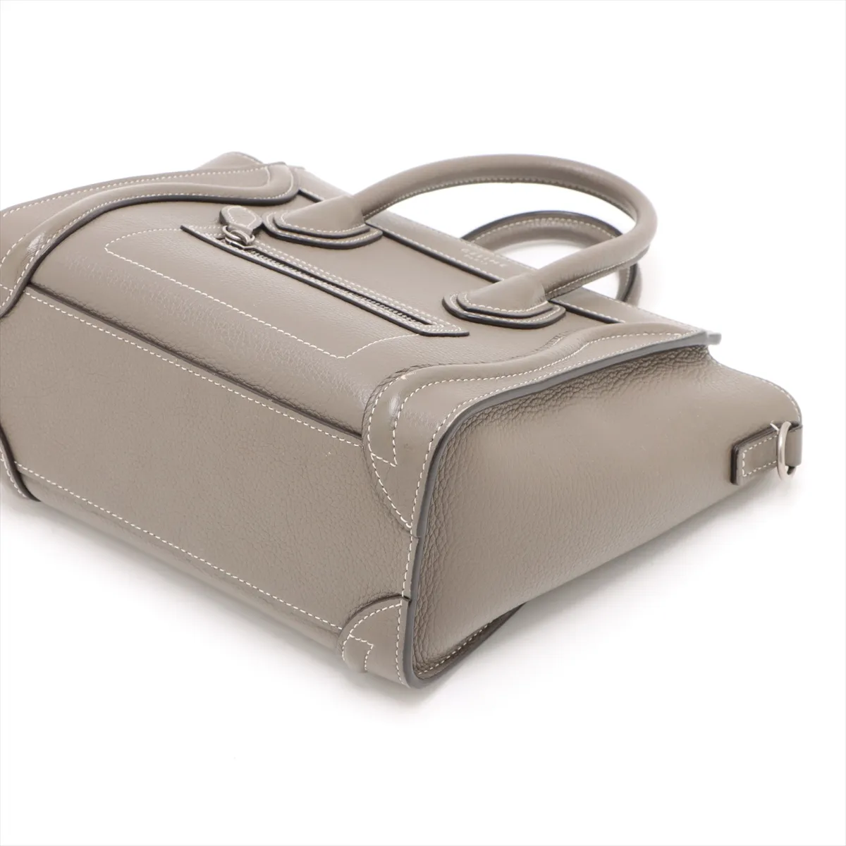 Luggage Nano Shopper Leather 2-Way Handbag, Greige — view 3