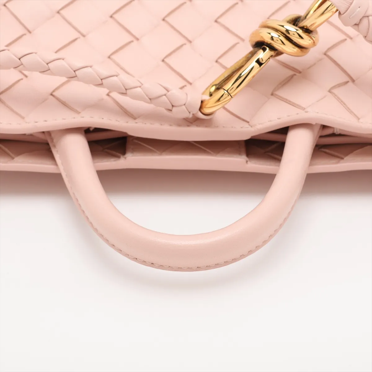 Intrecciato Small Andiamo Leather 2-Way Handbag Pink — view 5