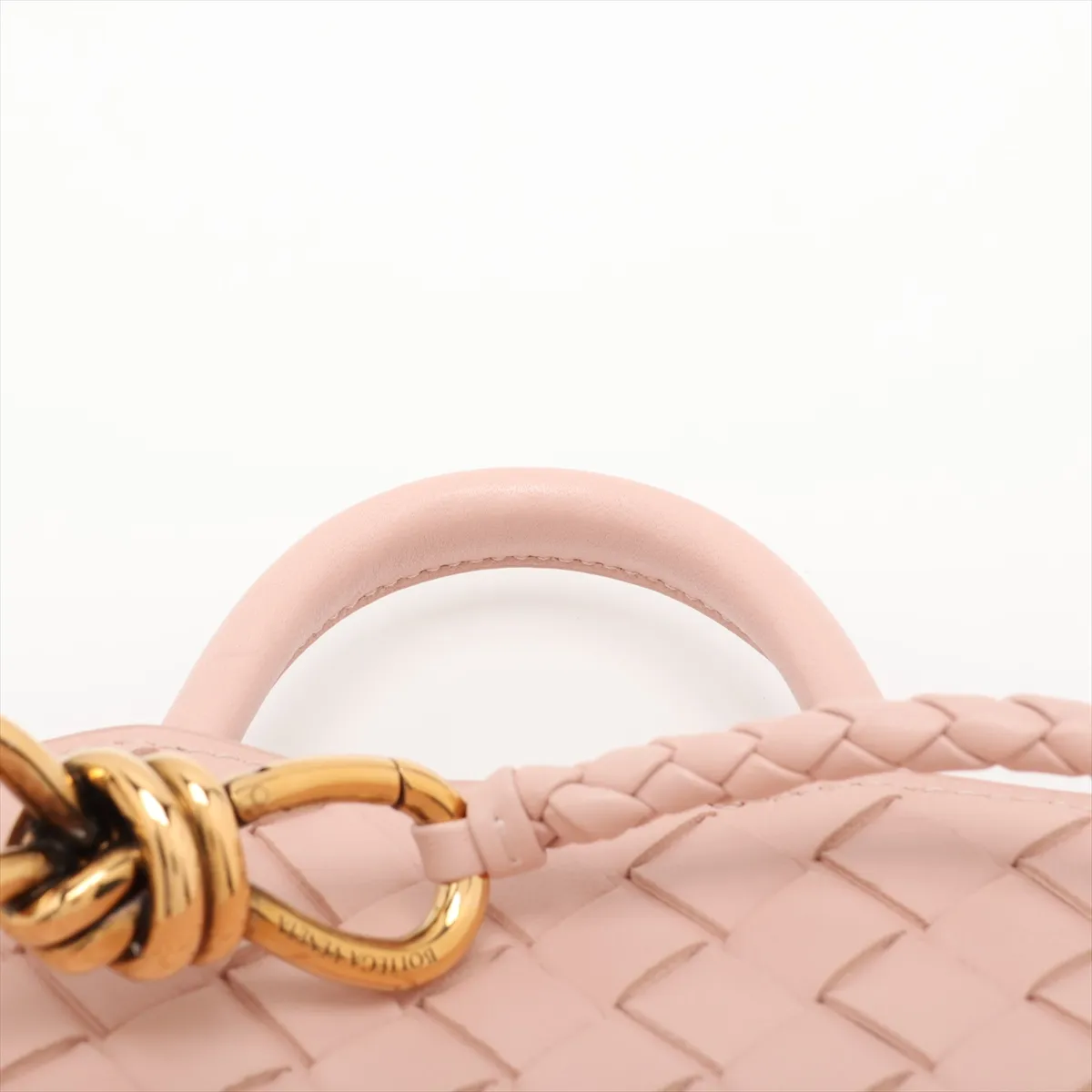 Intrecciato Small Andiamo Leather 2-Way Handbag Pink — view 6