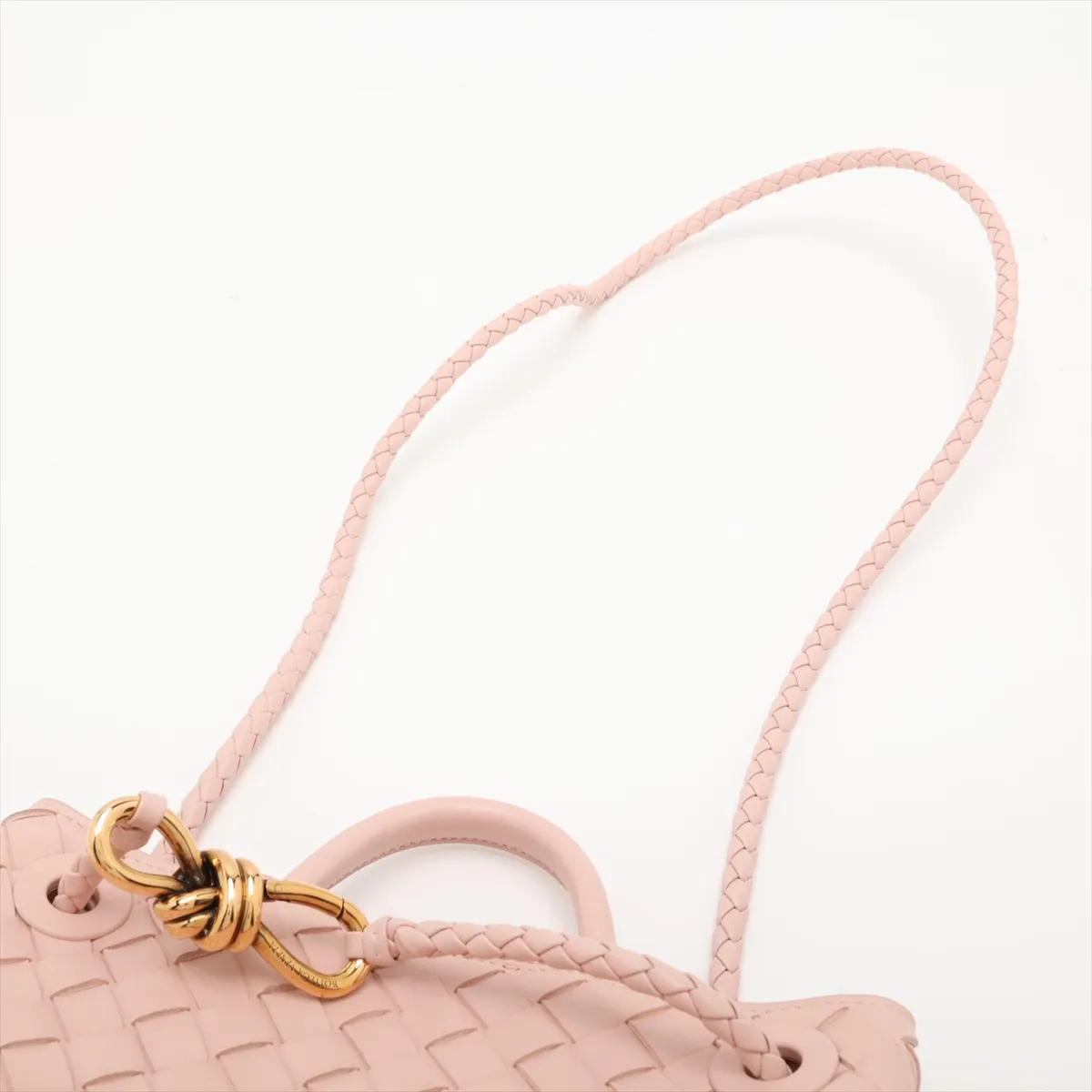 Intrecciato Small Andiamo Leather 2-Way Handbag Pink — view 7