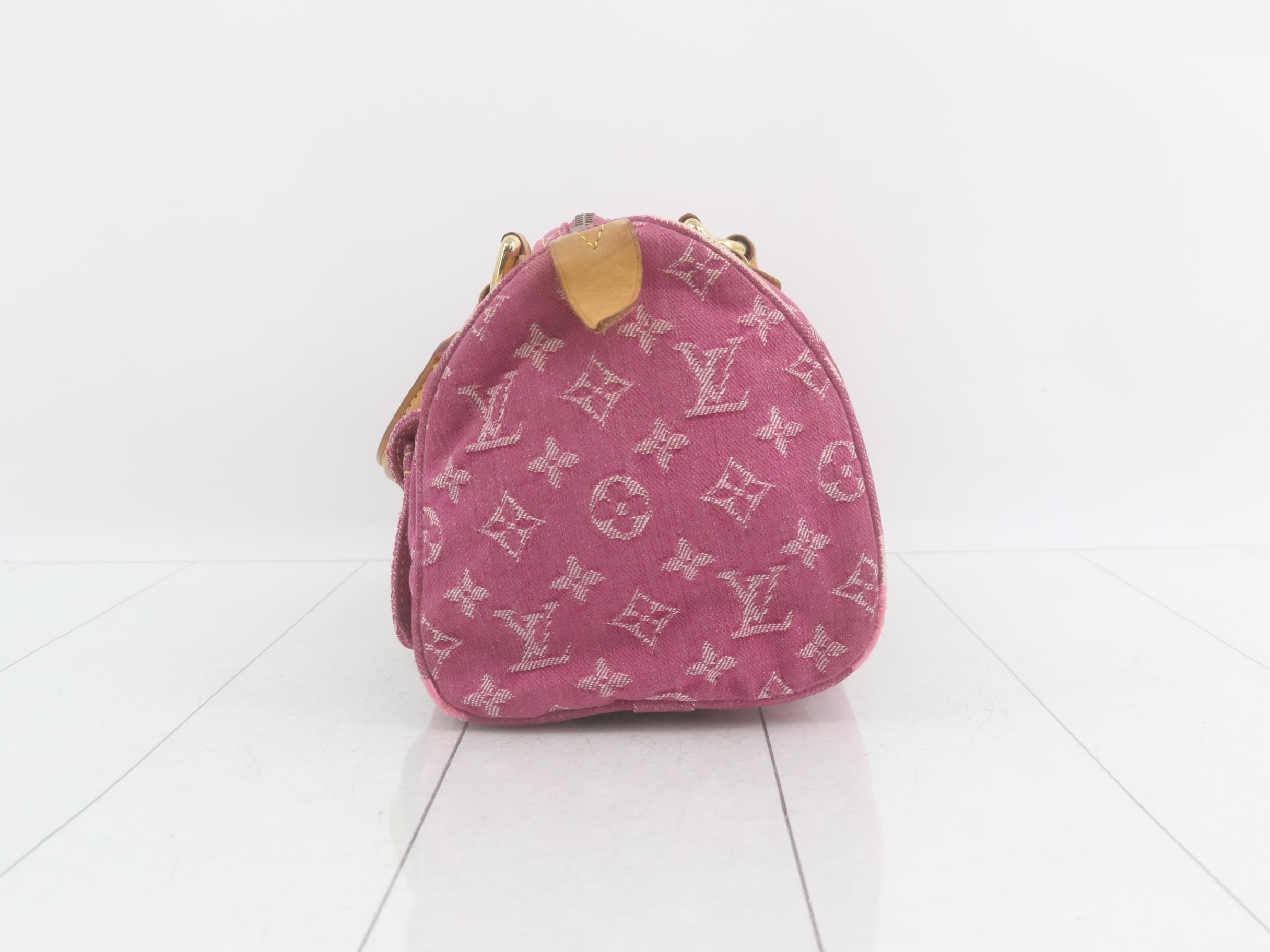 Monogram Denim Neo Speedy Fuchsia Handbag — view 3