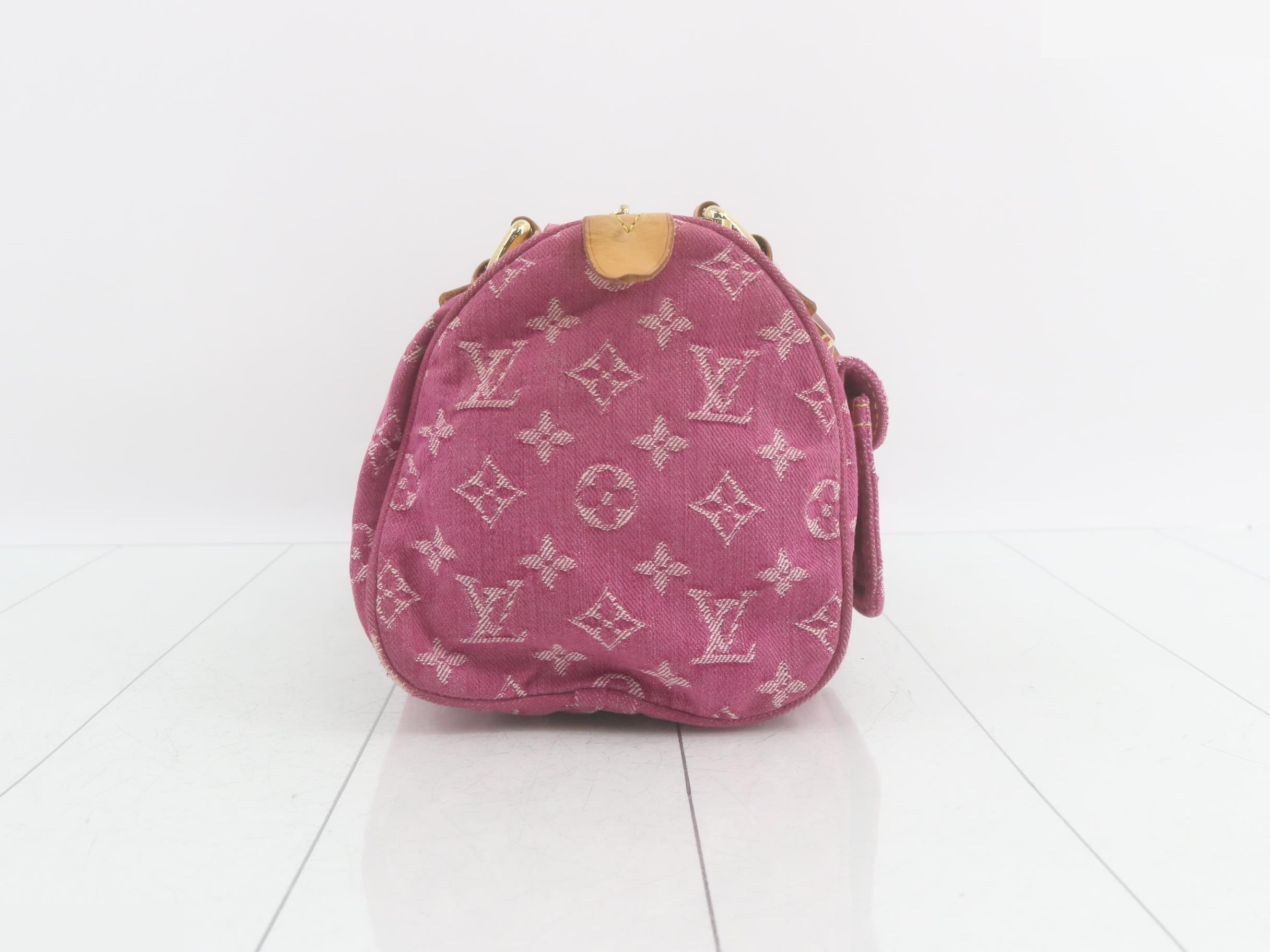 Monogram Denim Neo Speedy Fuchsia Handbag — view 4