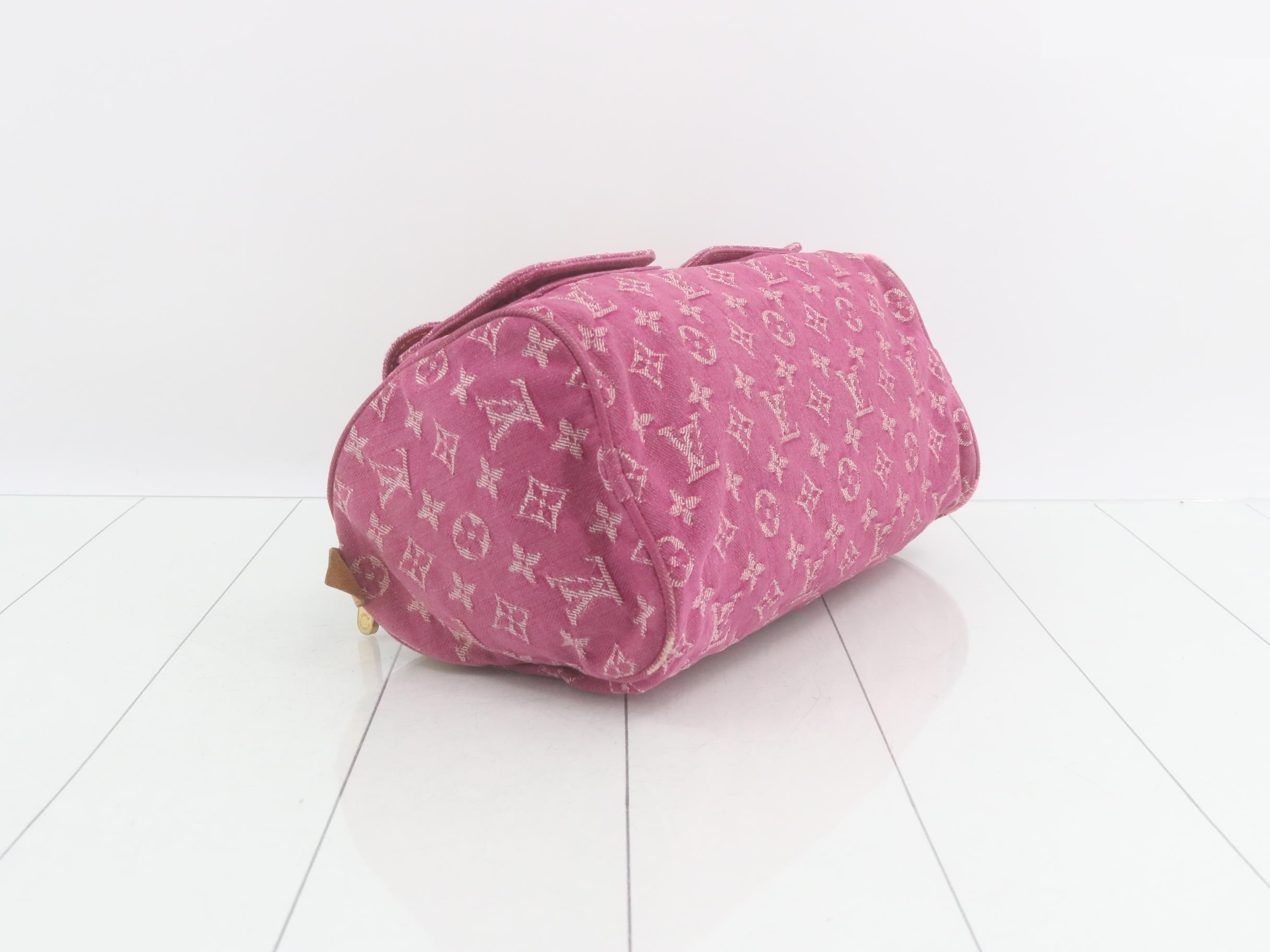 Monogram Denim Neo Speedy Fuchsia Handbag — view 5