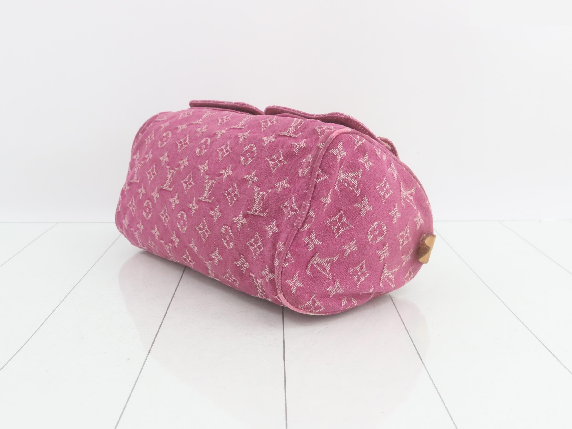 Monogram Denim Neo Speedy Fuchsia Handbag — view 6