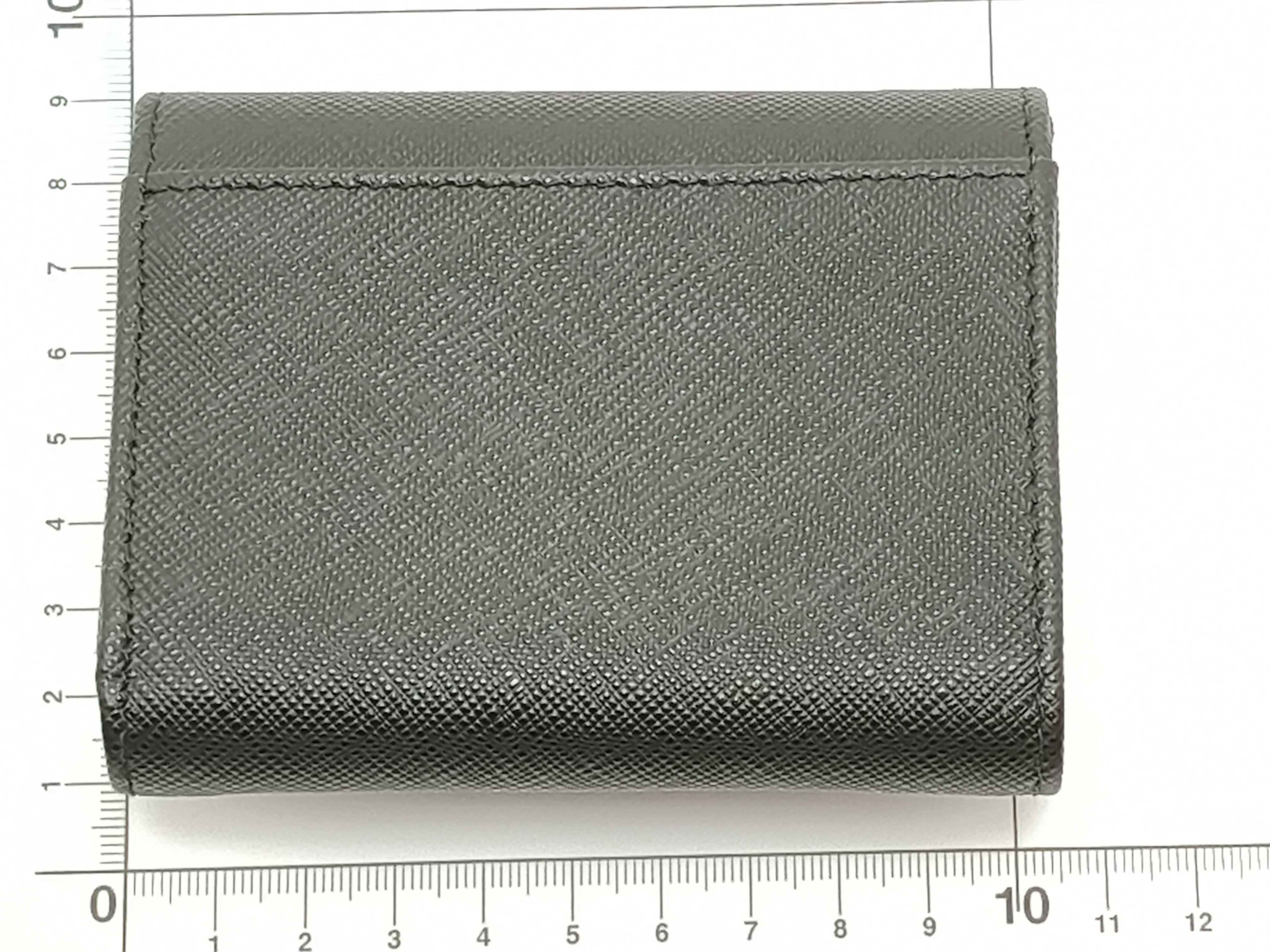 wallet triangle logo saffiano leather wallet — view 2