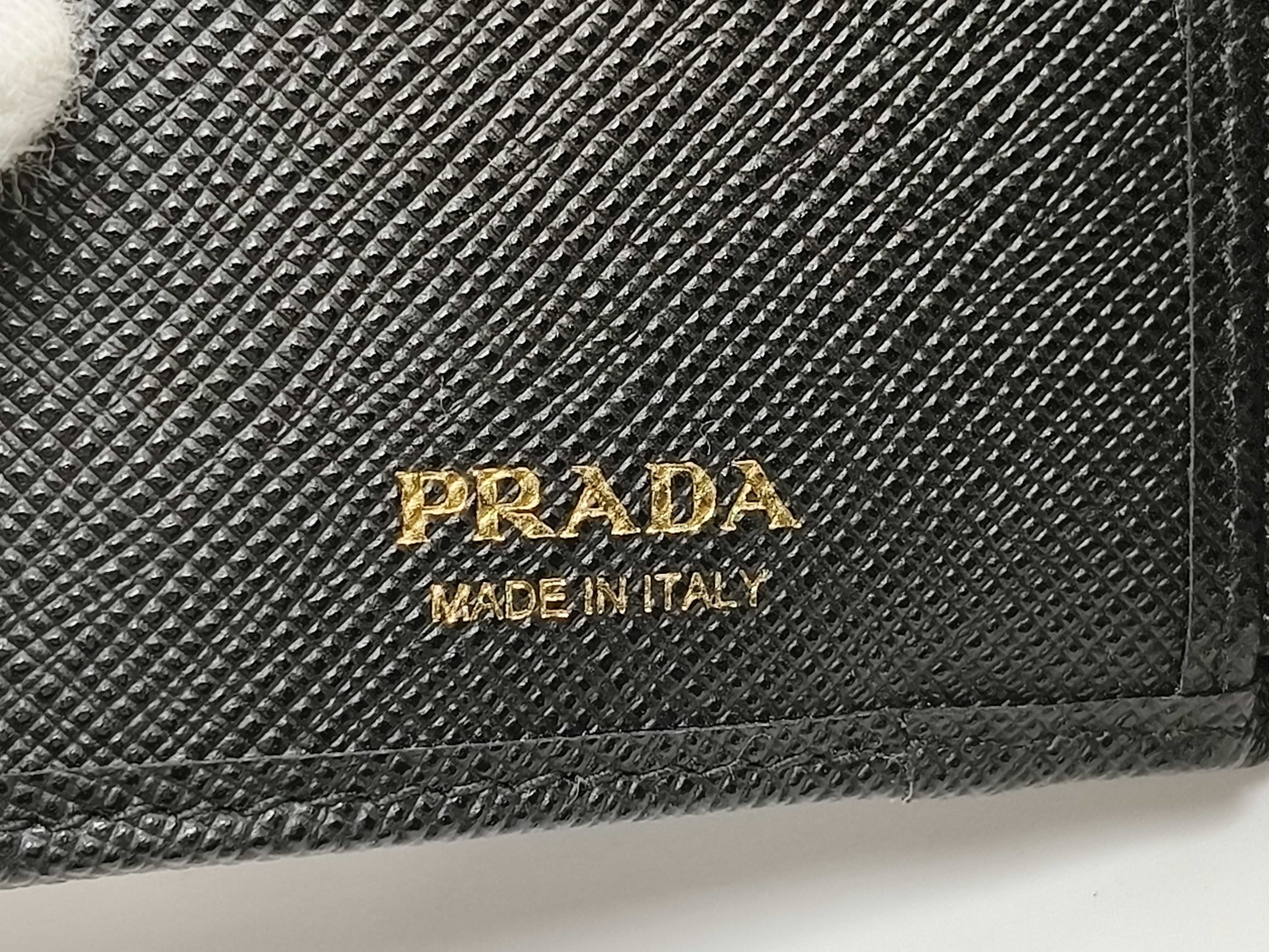 wallet triangle logo saffiano leather wallet — view 13