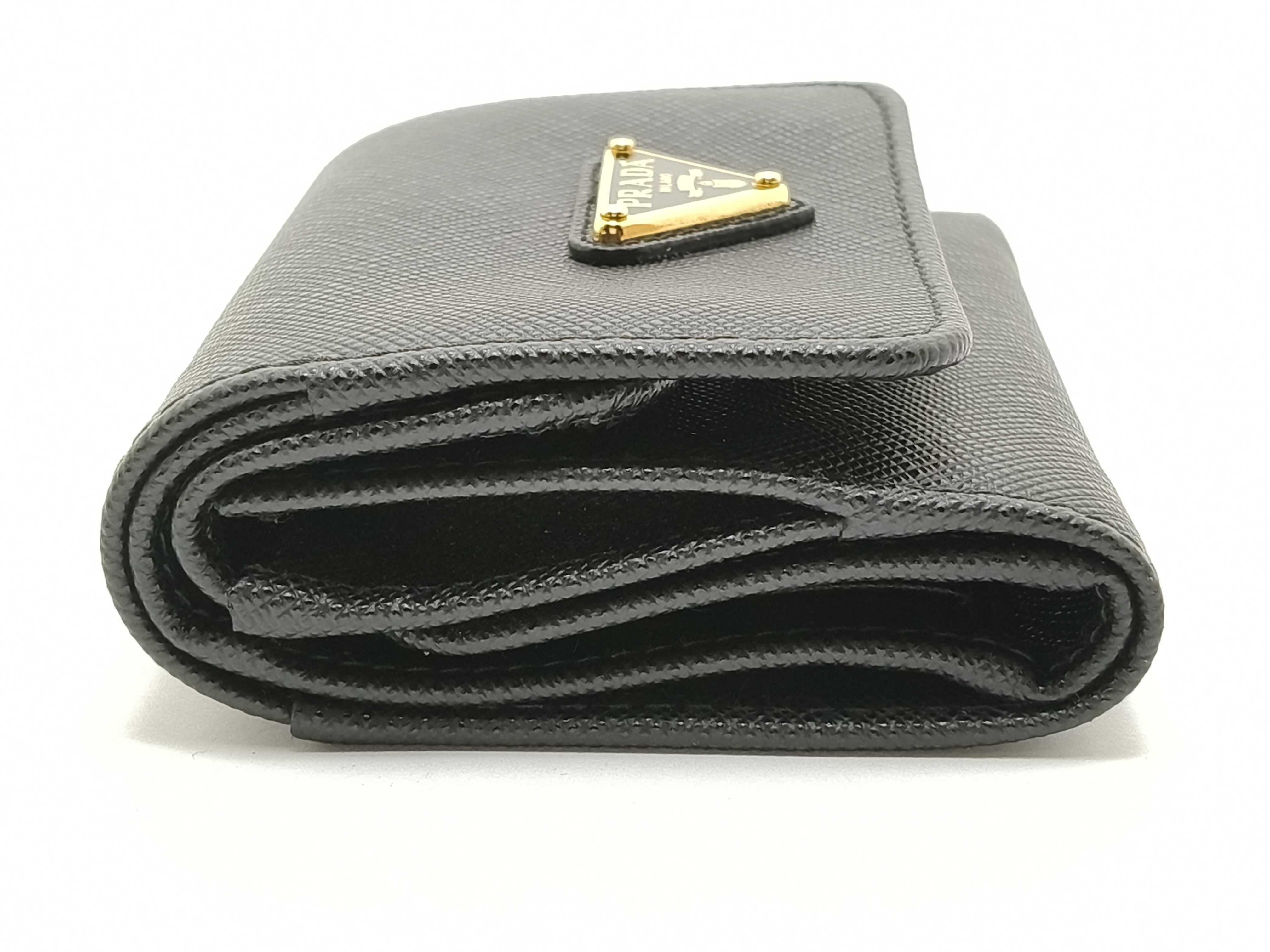 wallet triangle logo saffiano leather wallet — view 5